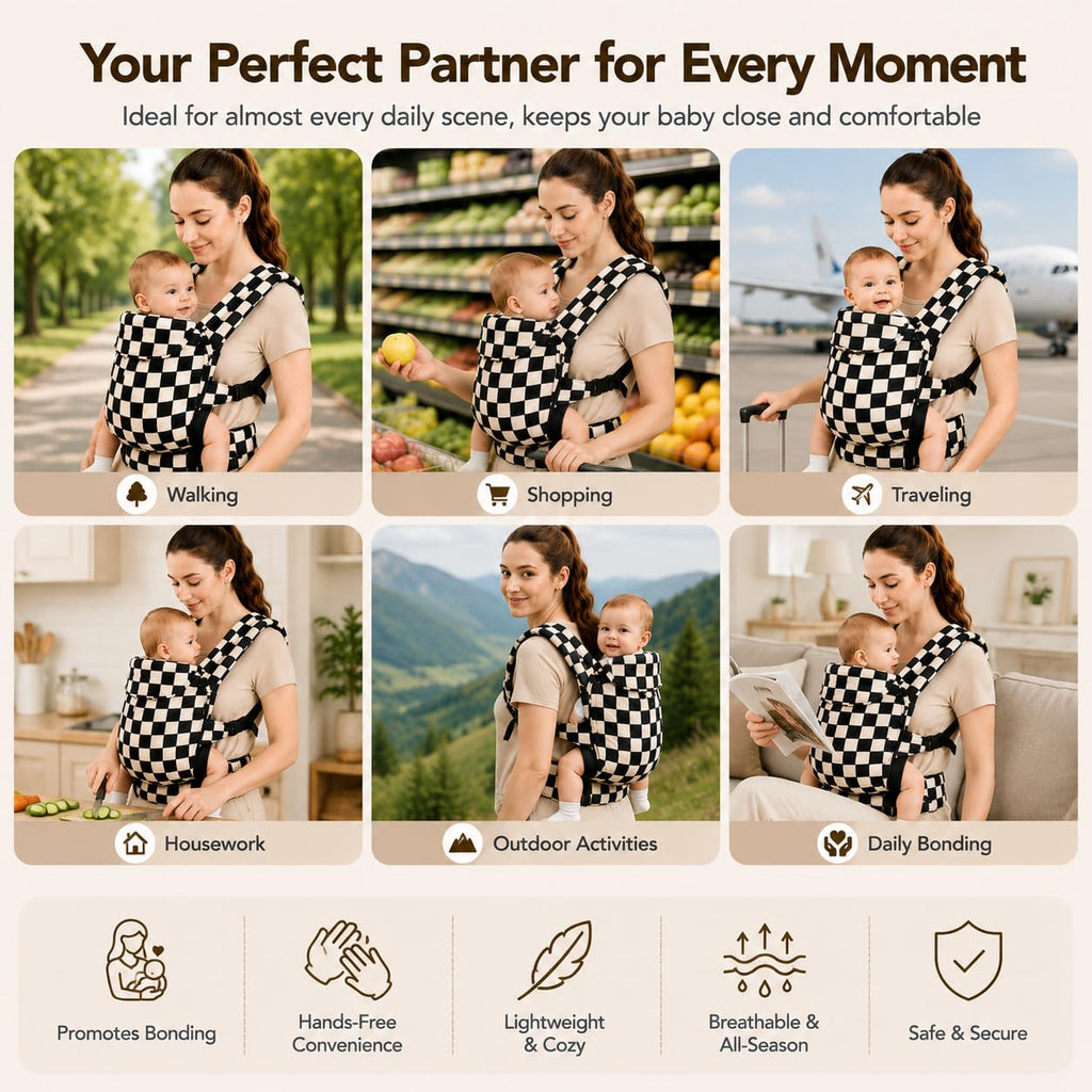 Ergonomic 3-Position Baby Carrier for Newborns to Toddlers