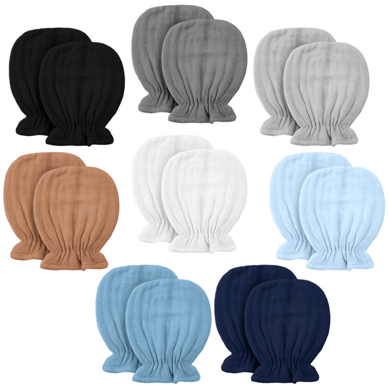 Jeere Newborn Muslin No-Scratch Mittens for 0–6 Months