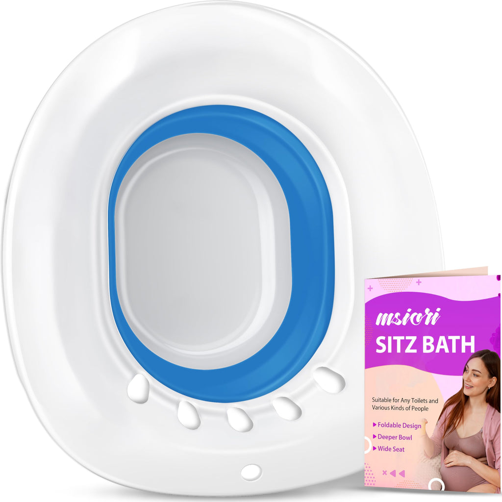 Msiori Sitz Bath for Toilet Seat, Hemorrhoids and Postpartum Care - Yoni Steam Seat - Pregnant Women and Perineal Care, Portable Bidet BPA Free - Collapsible
