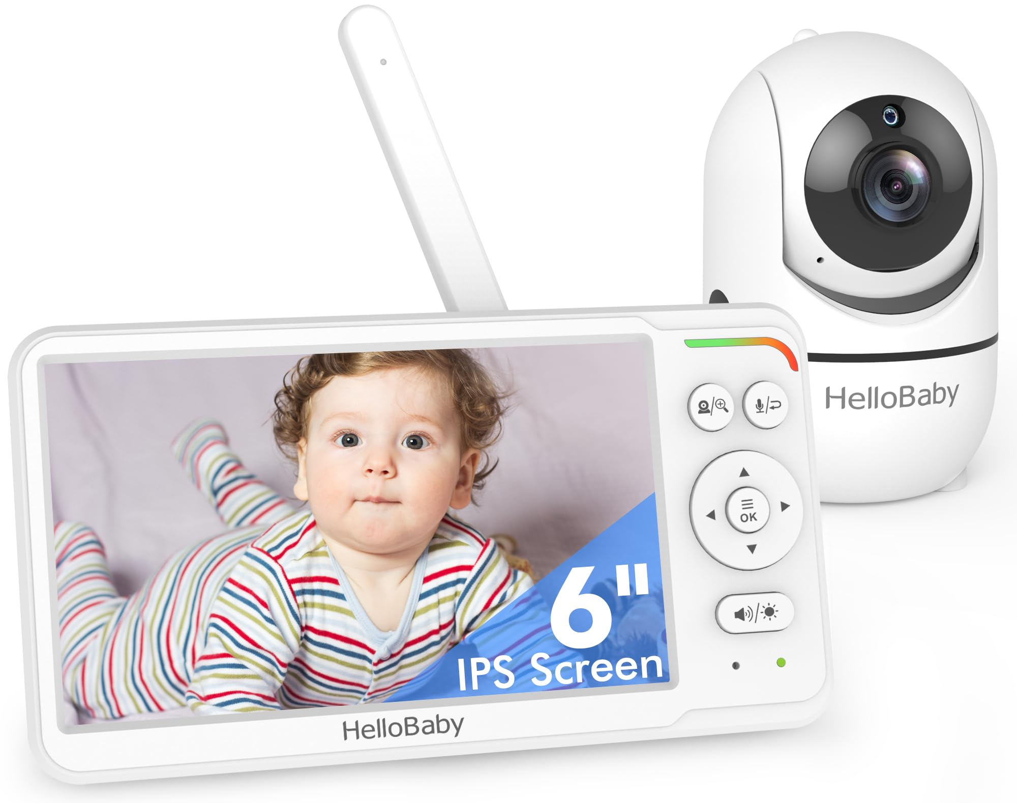 HelloBaby 6-Inch Split-Screen Monitor with Dual Cameras