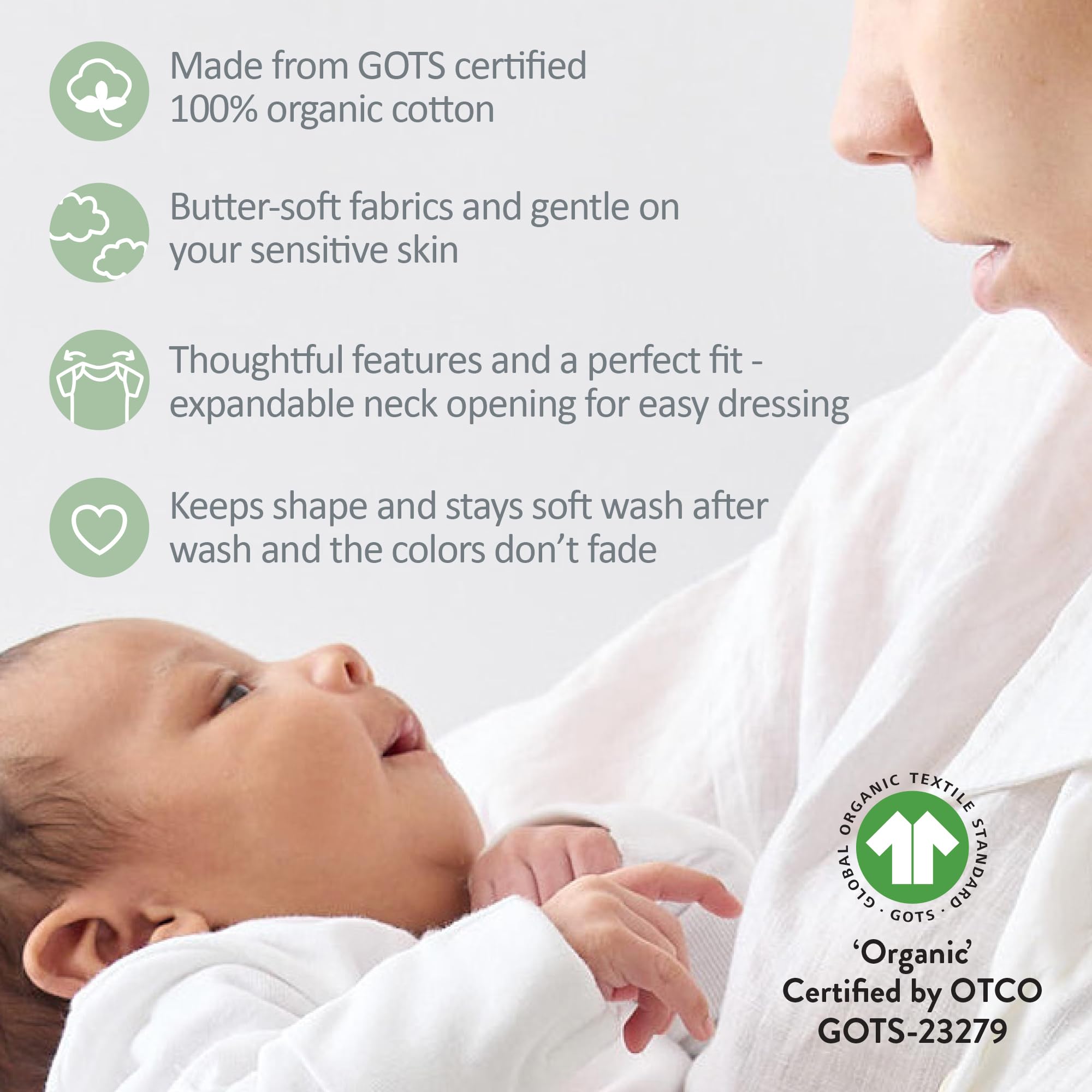 Butterblu Avery 5/10-Pack Organic Cotton Baby Bodysuits