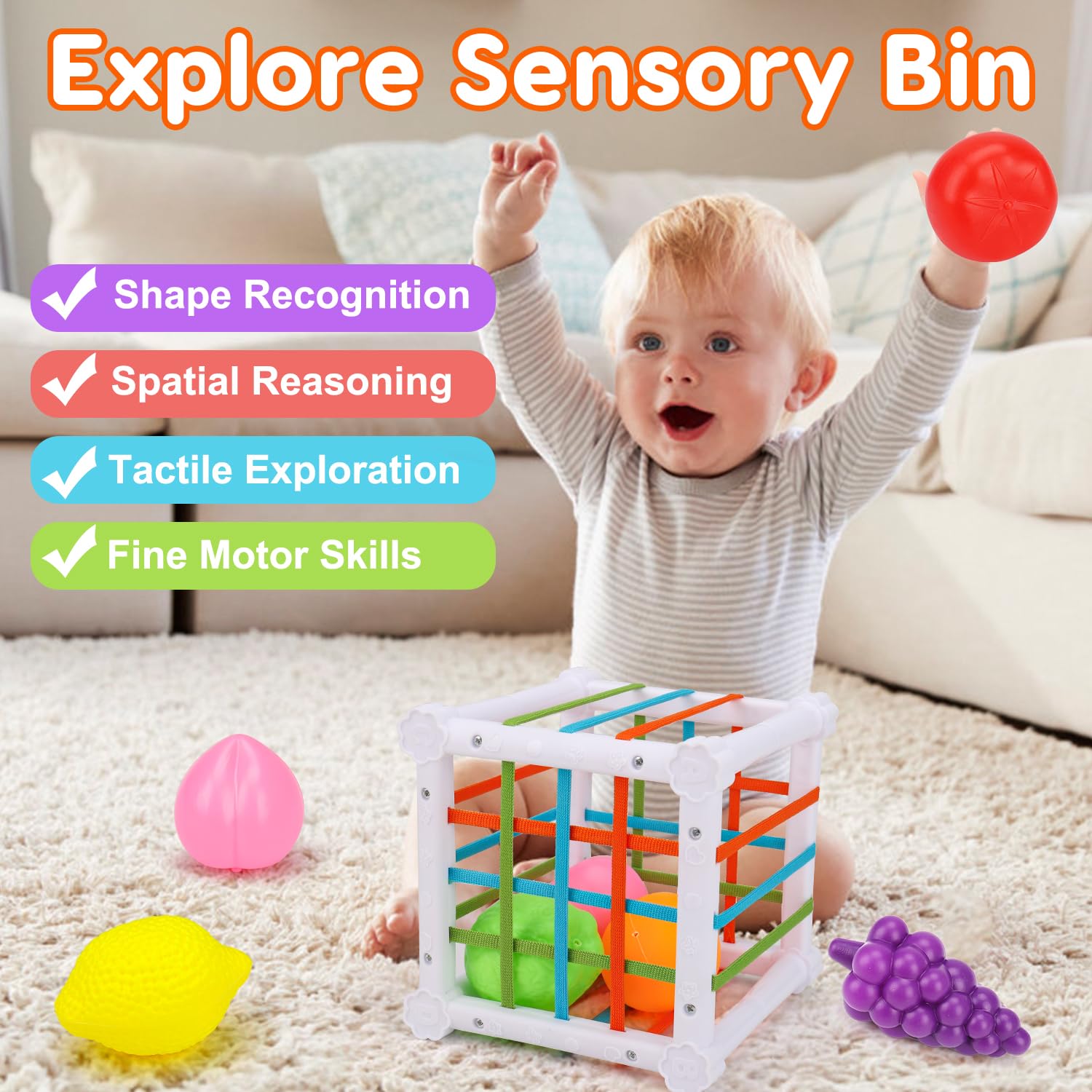 Qirptey Montessori Stacking Cups and Shape Sorter Toy