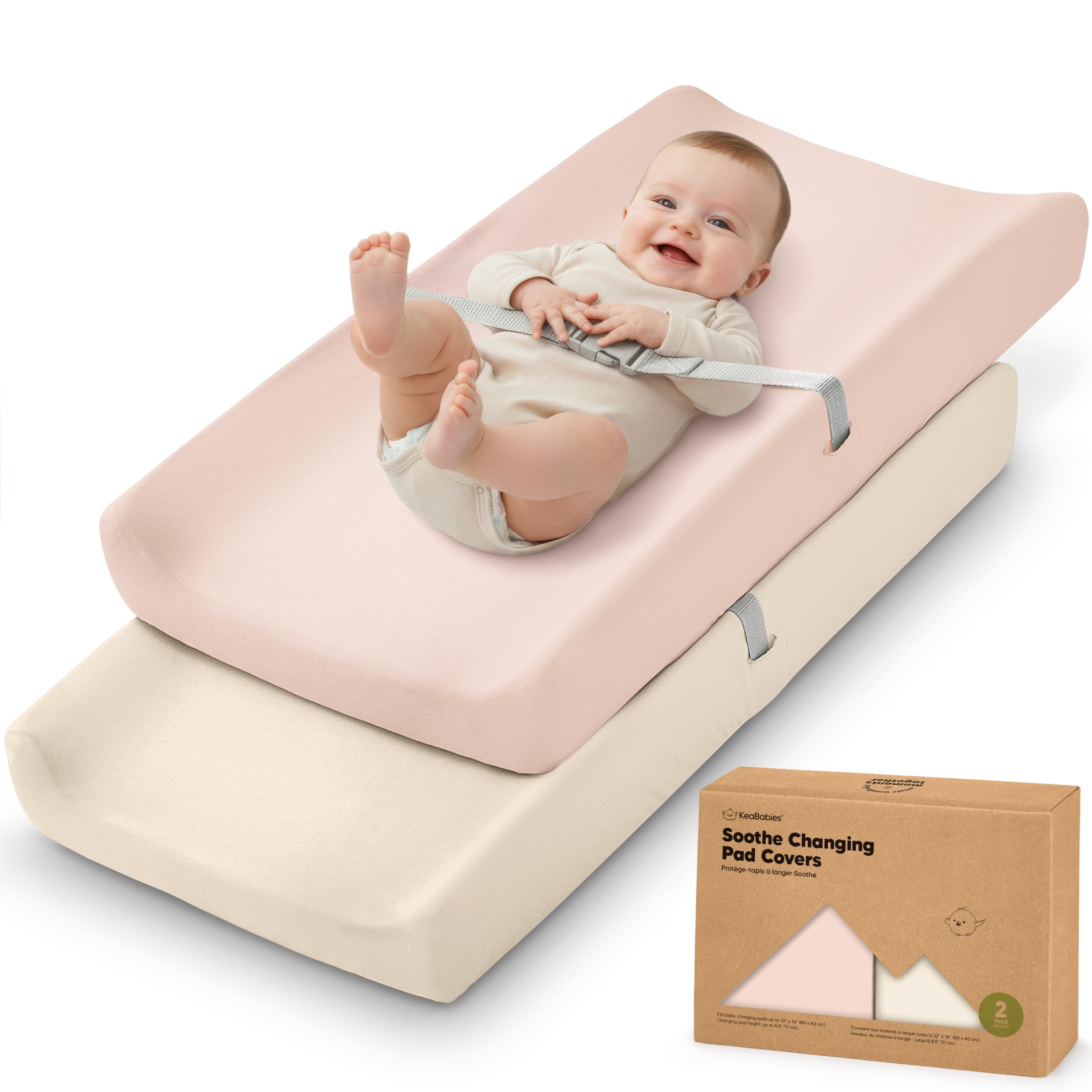 2-Pack Organic Cotton Changing Pad Covers for Babies