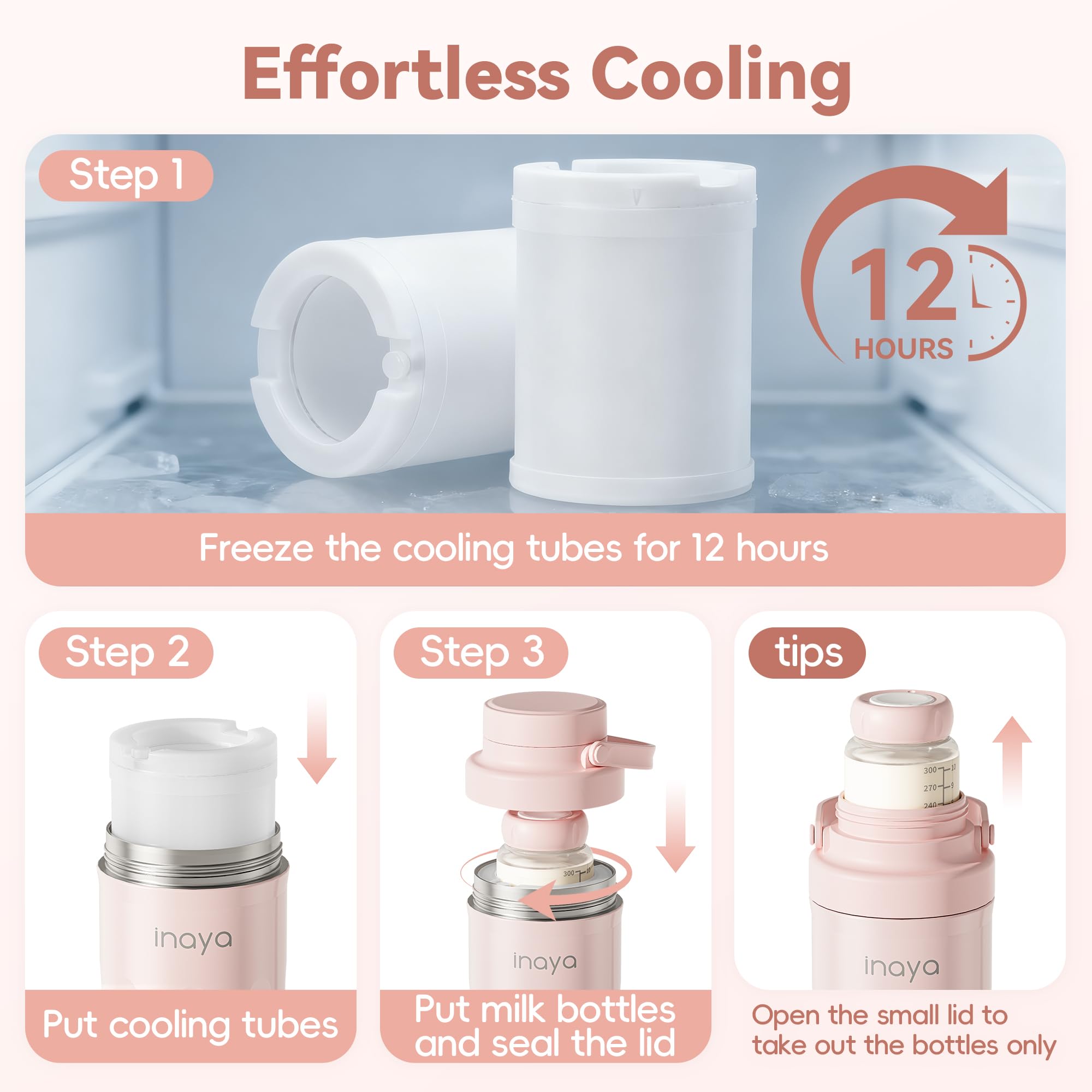 Inaya 22 oz Portable Breast Milk Cooler with 24-Hour Cooling