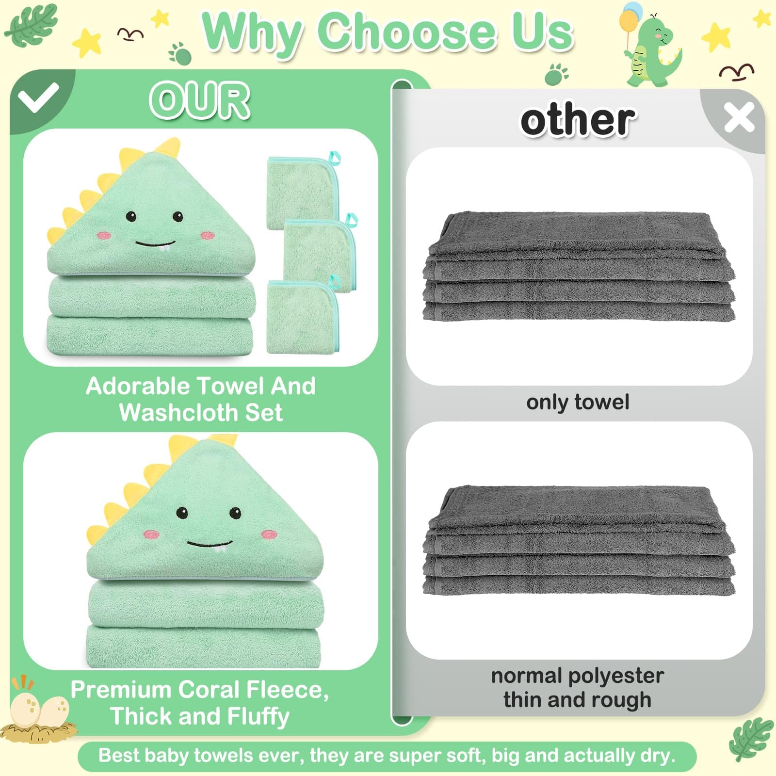 Sublaga Soft Absorbent Hooded Baby Bath Towel