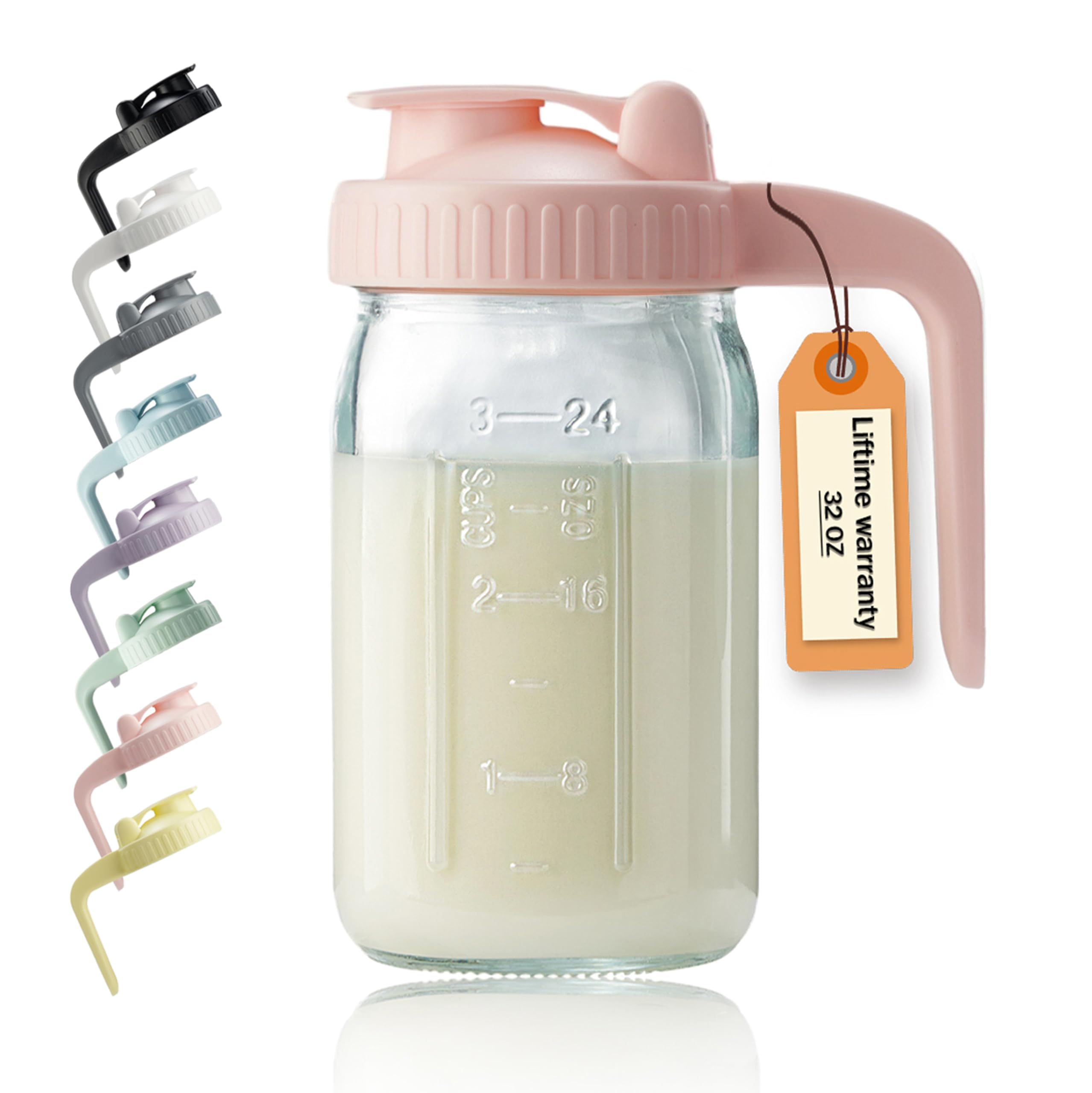 32 oz Glass Breast Milk Pitcher with Leakproof Lid