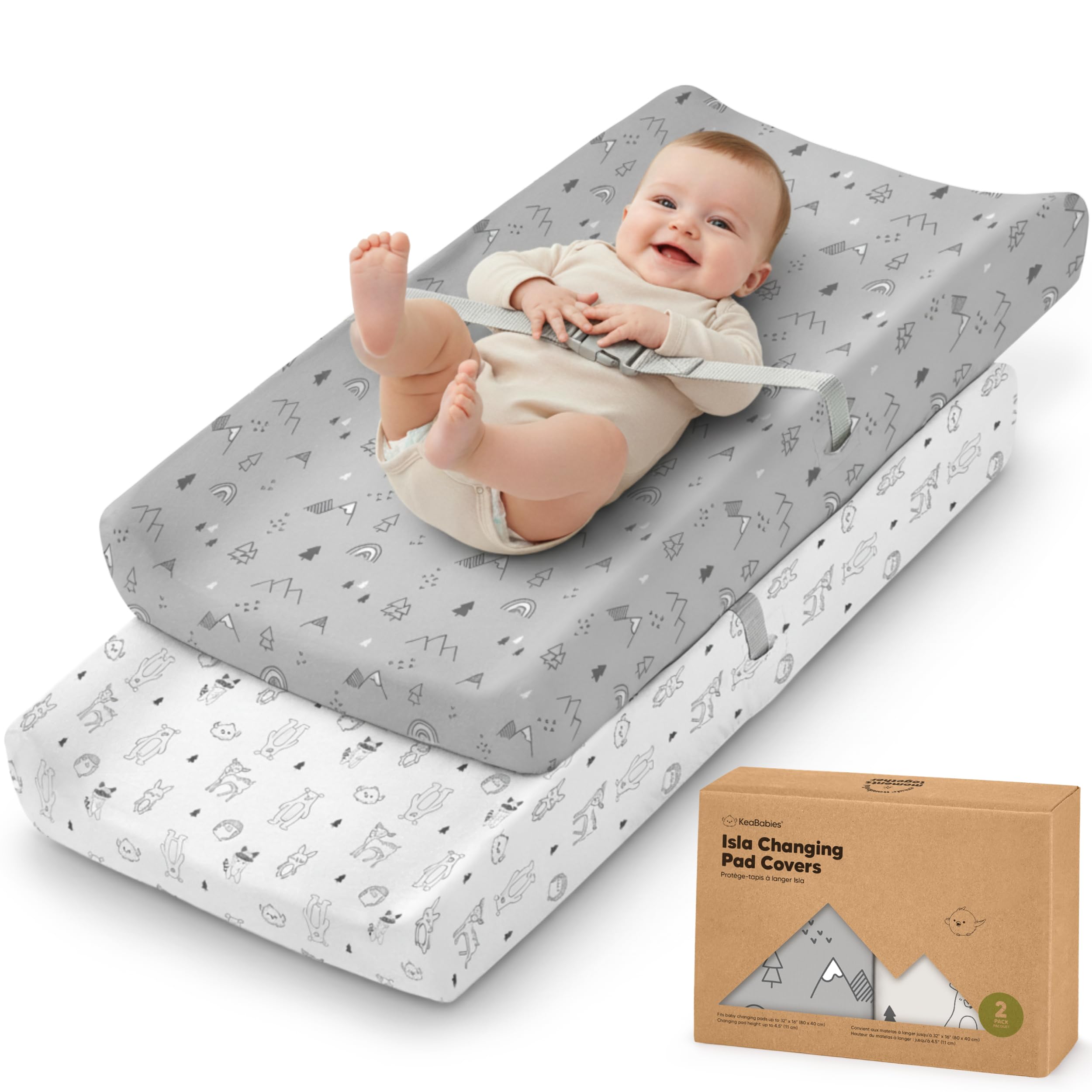2-Pack Organic Cotton Changing Pad Covers for Babies