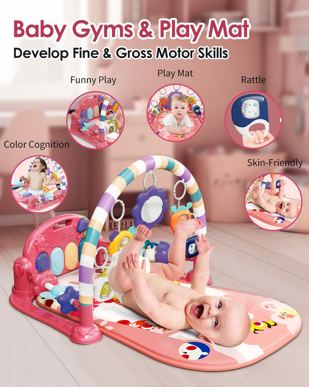 Dearlomum Piano Baby Play Gym and Tummy Time Mat