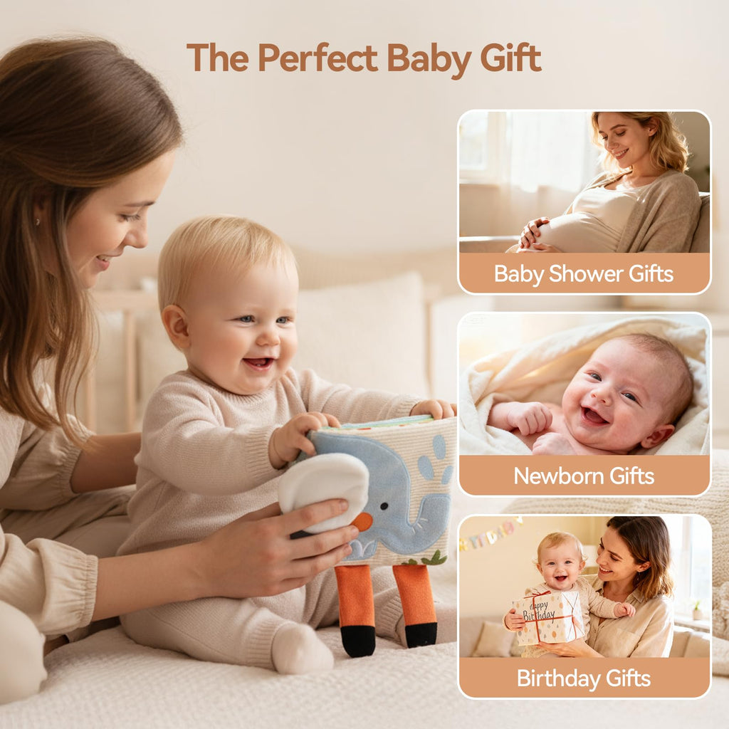 Macabaka Montessori Sensory Soft Book for Babies 0–12 Months