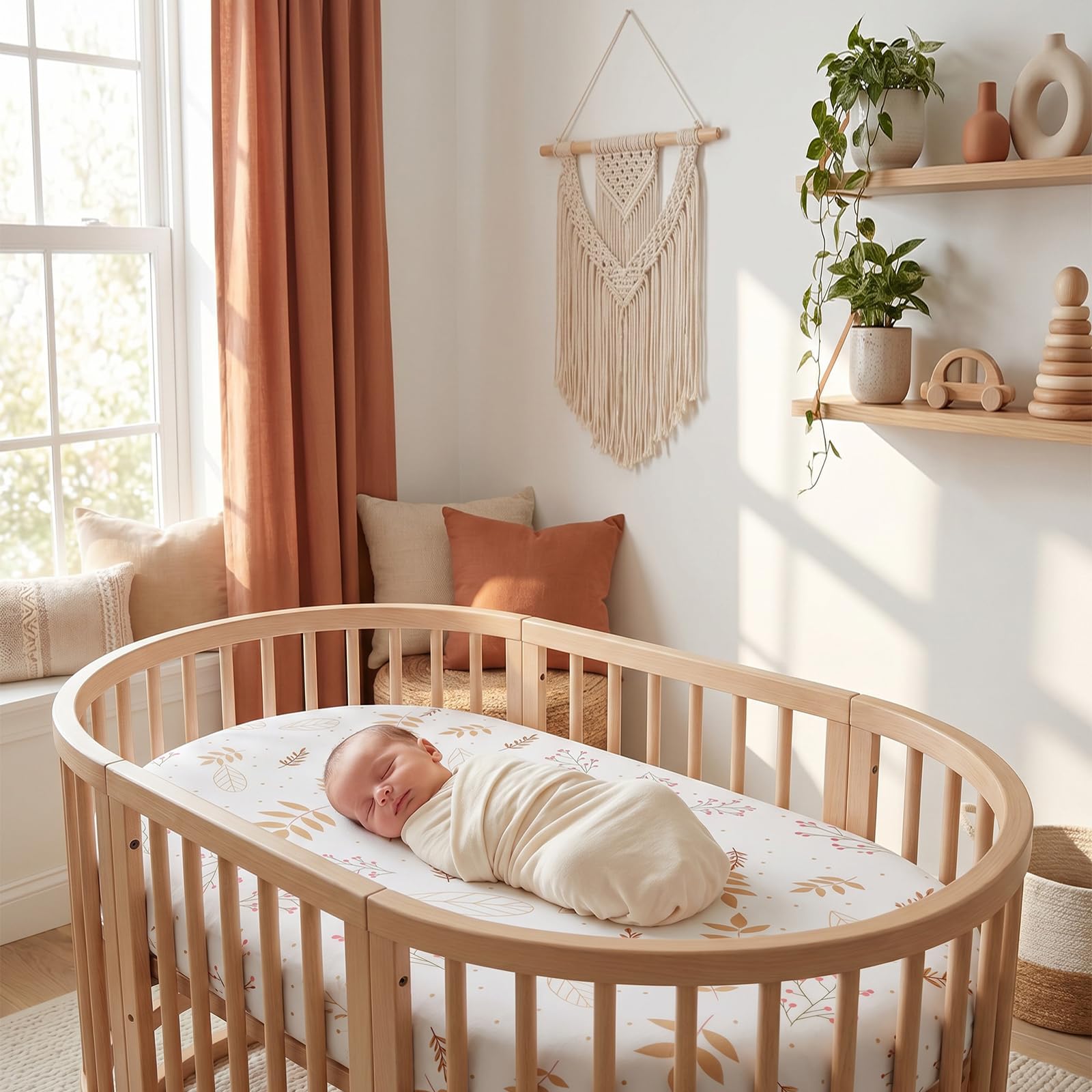Soft Fitted Baby Bassinet Sheets with Snug Elastic Fit