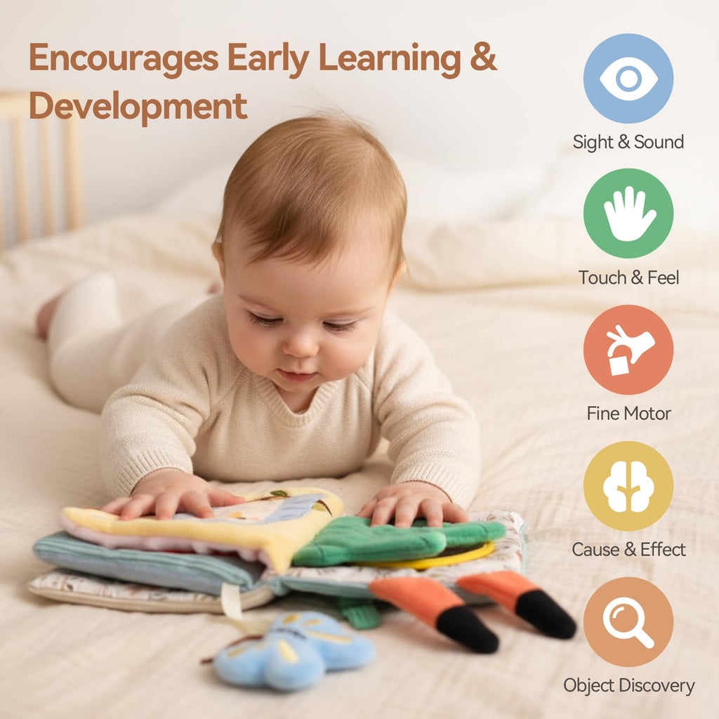 Macabaka Montessori Sensory Soft Book for Babies 0–12 Months