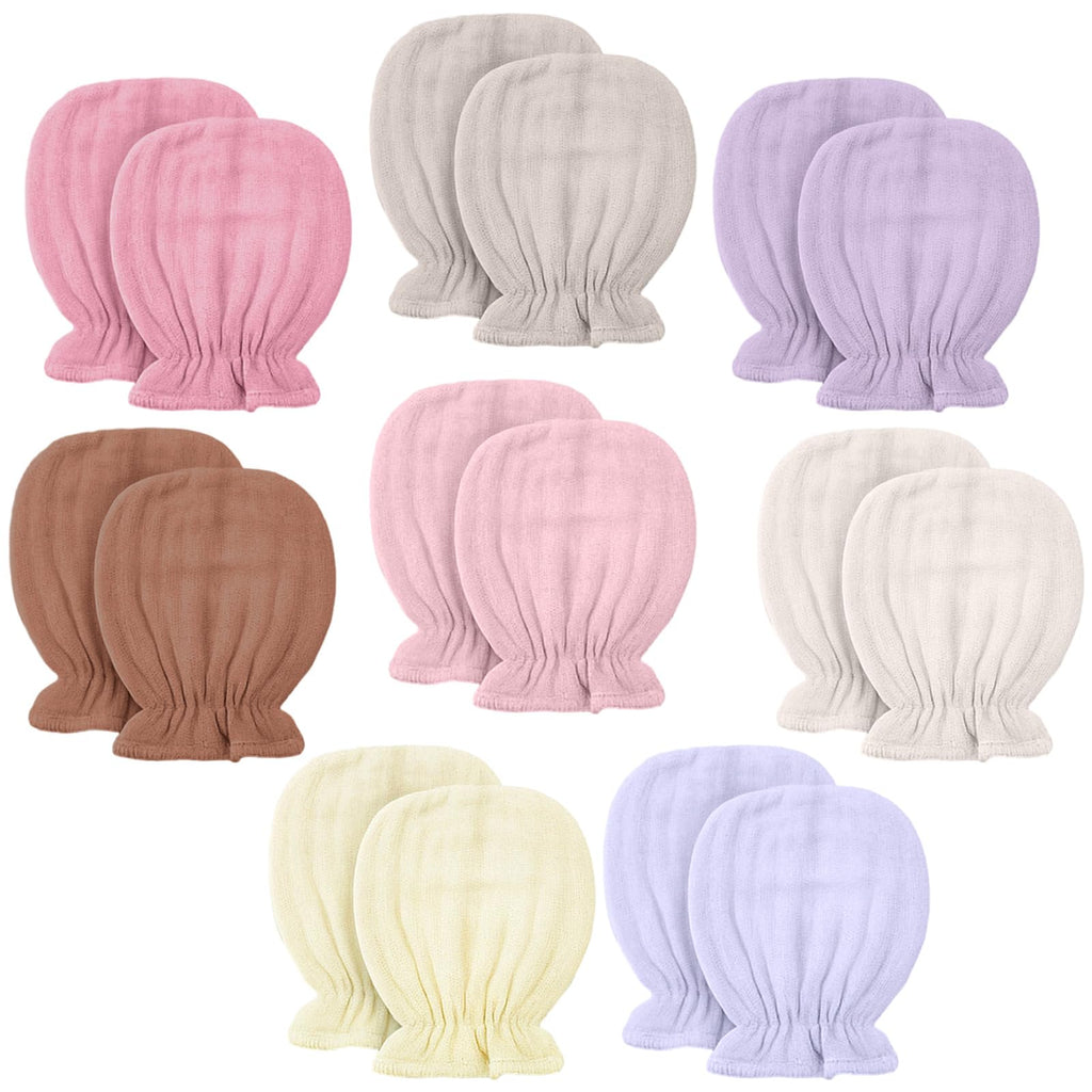 Jeere Newborn Muslin No-Scratch Mittens for 0–6 Months
