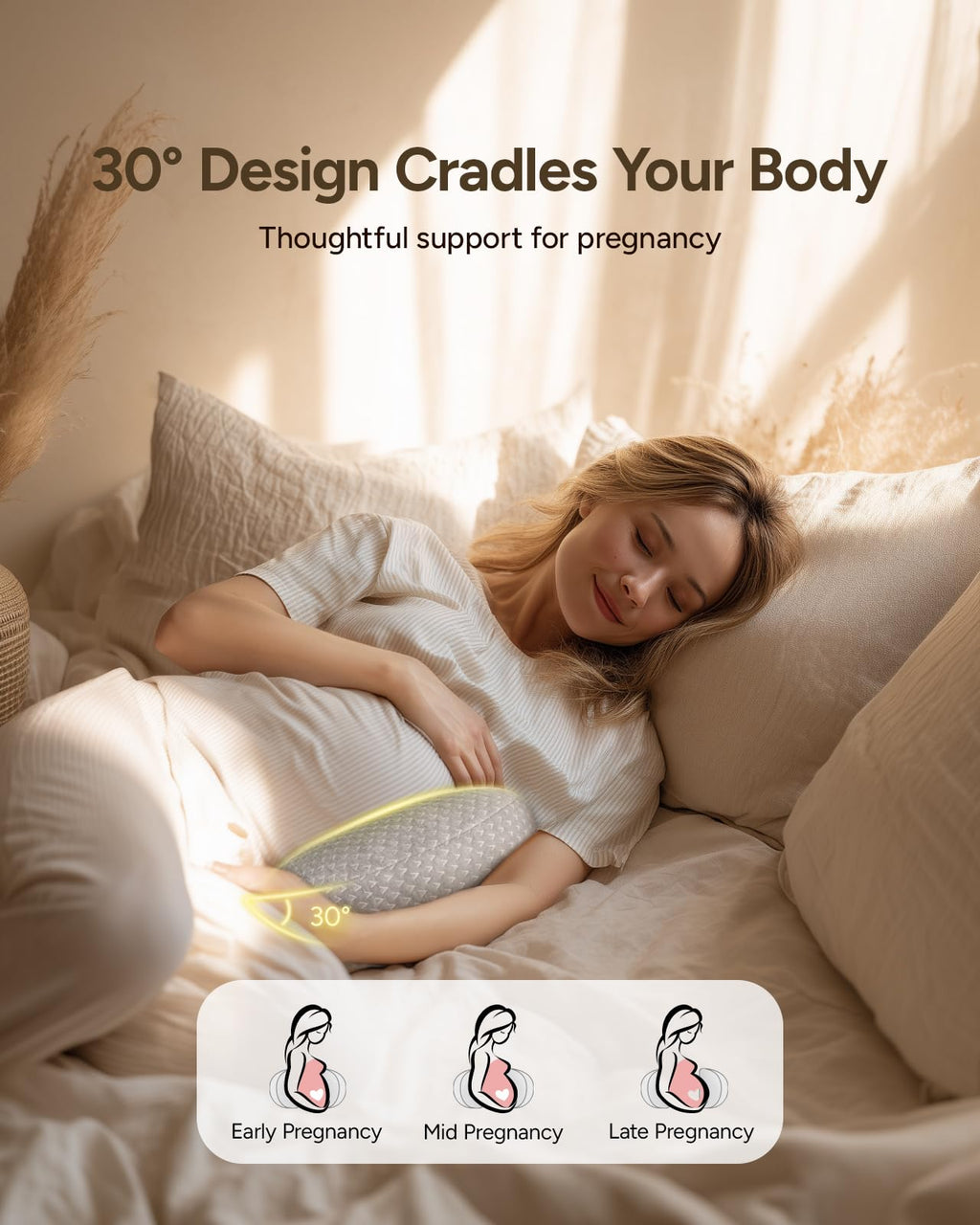 cozyyeah Pregnancy Wedge Pillow for Sleeping, Adjustable Maternity Pillow for Side Sleepers