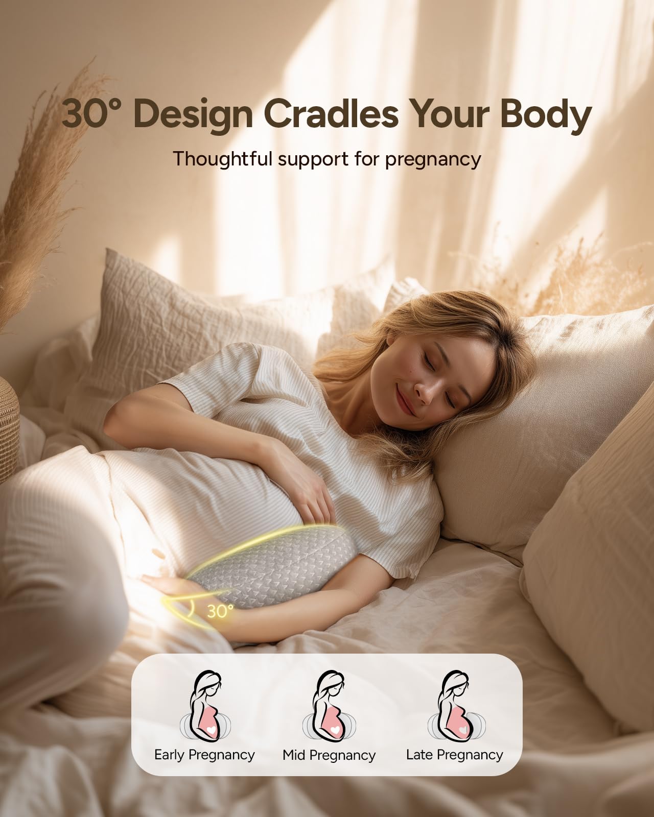 cozyyeah Pregnancy Wedge Pillow for Sleeping, Adjustable Maternity Pillow for Side Sleepers