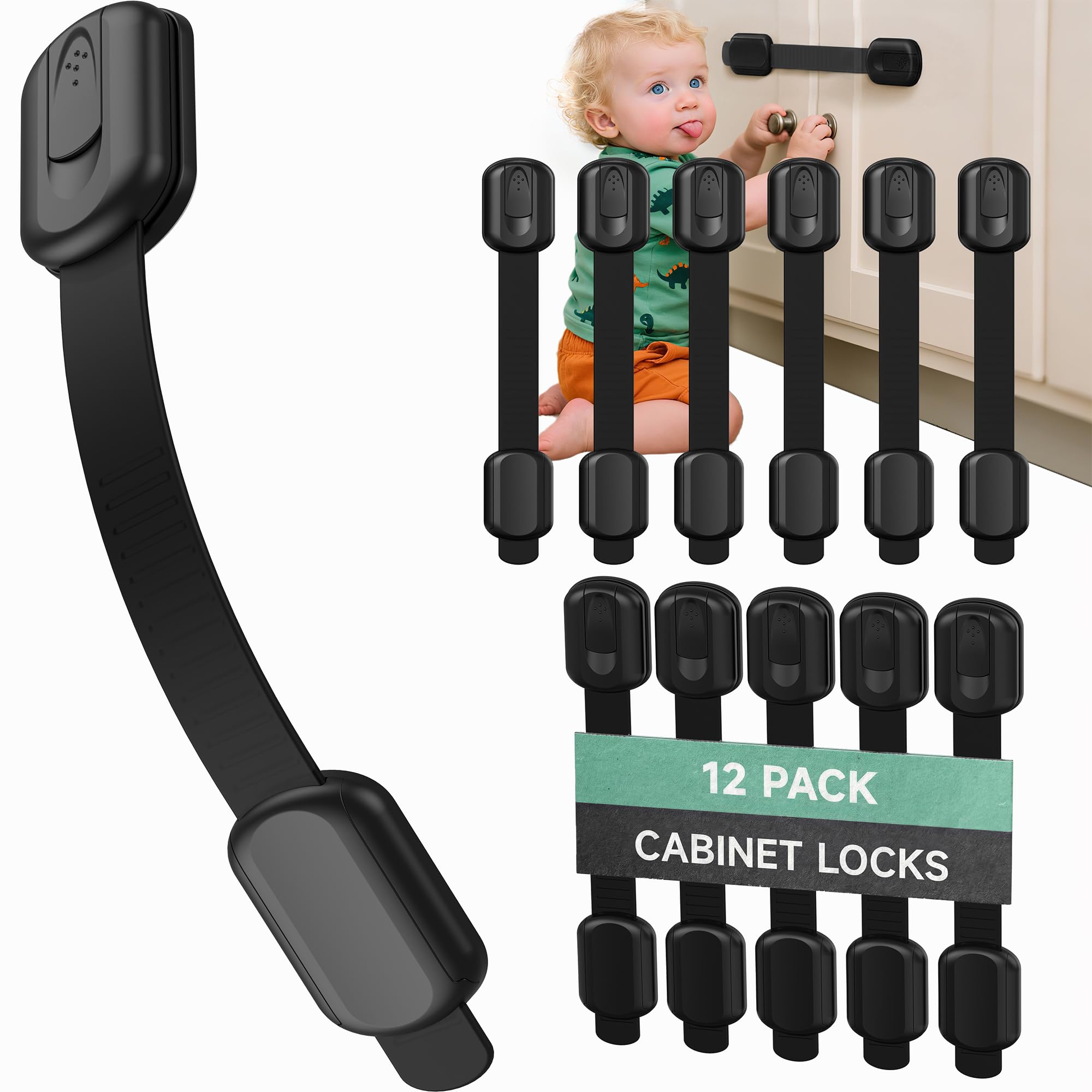 Infinno No-Drill Babyproof Cabinet and Drawer Locks