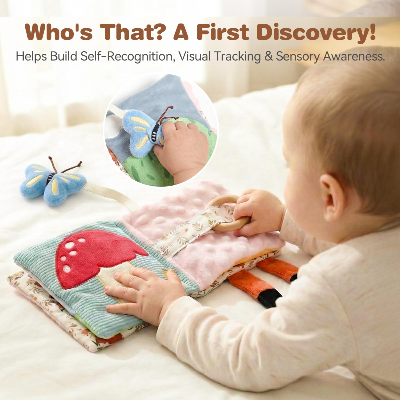 Macabaka Montessori Sensory Soft Book for Babies 0–12 Months