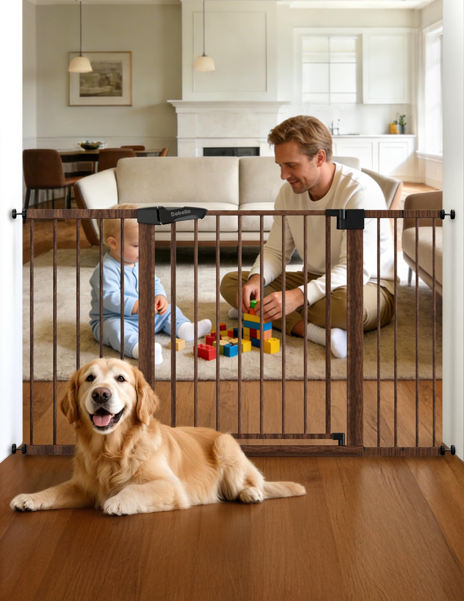 Babelio Auto-Close Baby Gate for Doorways and Stairs