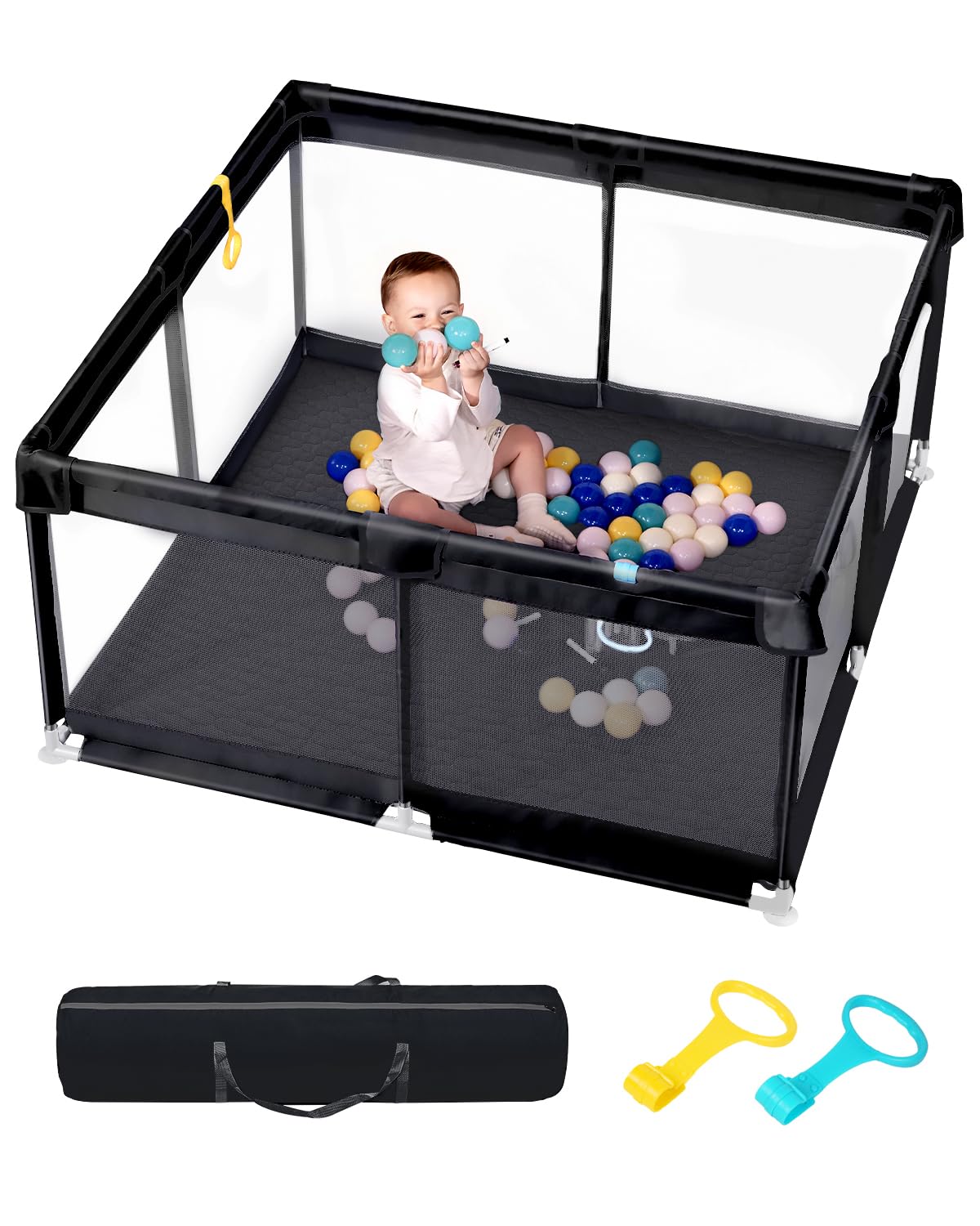 Dearlomum Extra-Large Baby Playpen with Soft Mesh Fence