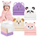 CandyHome 12-Piece Hooded Baby Towel and Washcloth Set