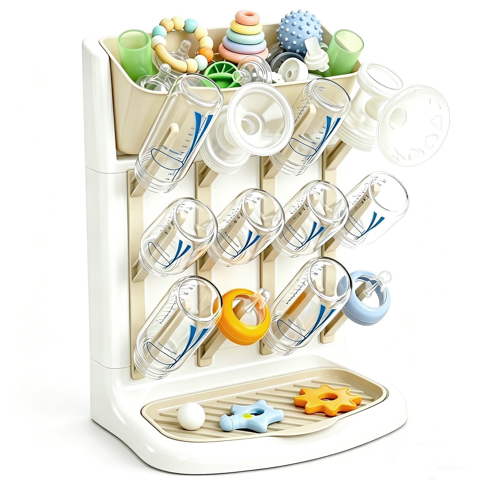 GoMaihe Space-Saving Vertical Baby Bottle Drying Rack