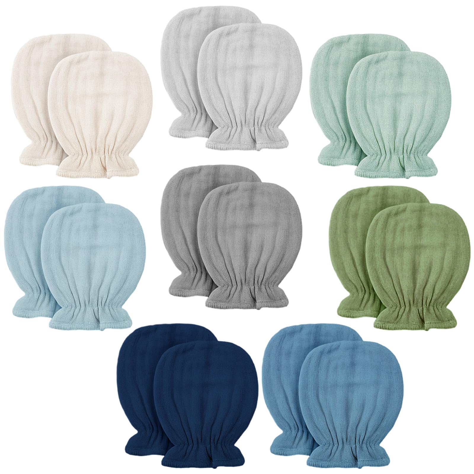 Jeere Newborn Muslin No-Scratch Mittens for 0–6 Months