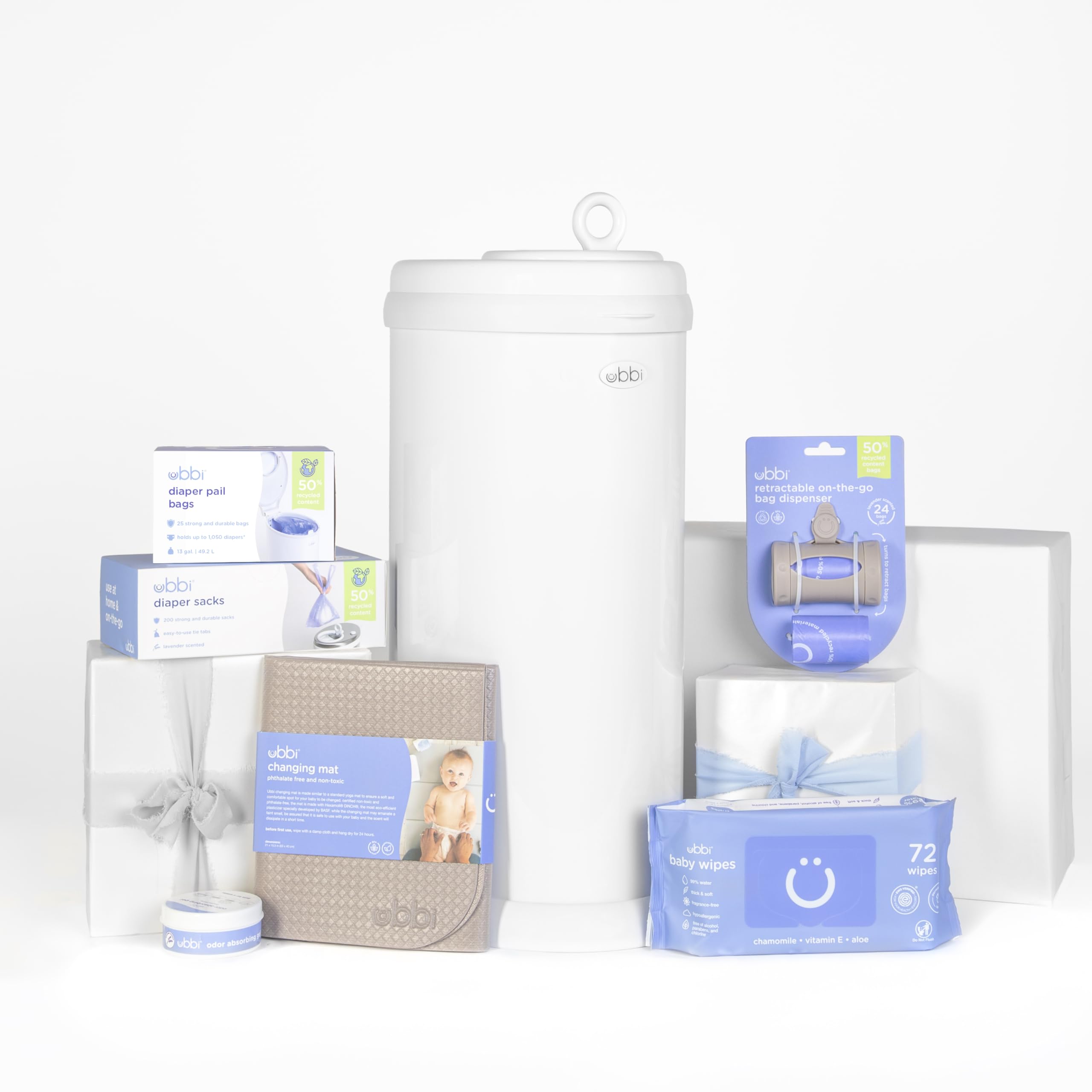 Ubbi Steel Odor-Locking Diaper Pail with Standard Bags