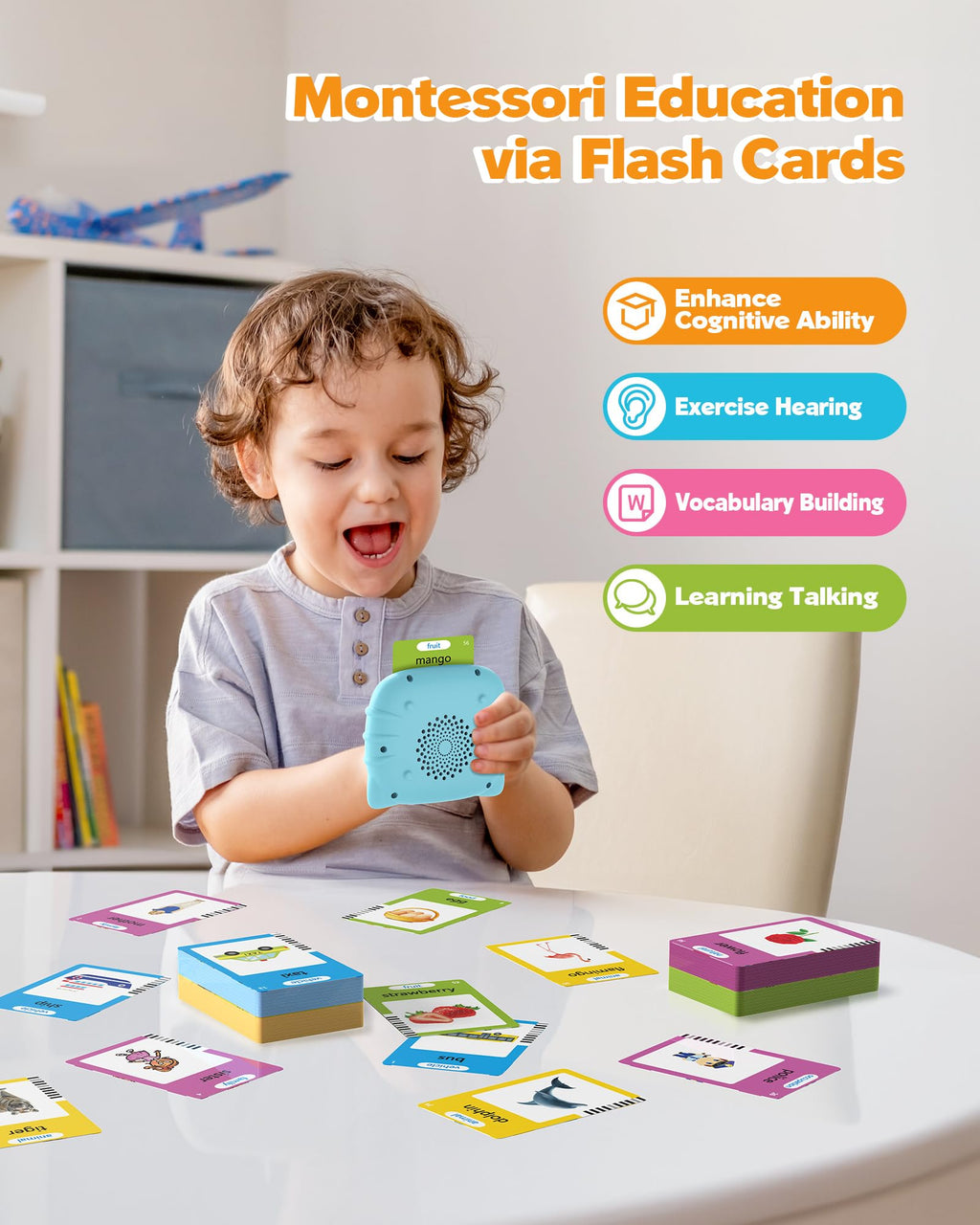 Airbition Montessori Talking Flash Cards for Toddlers