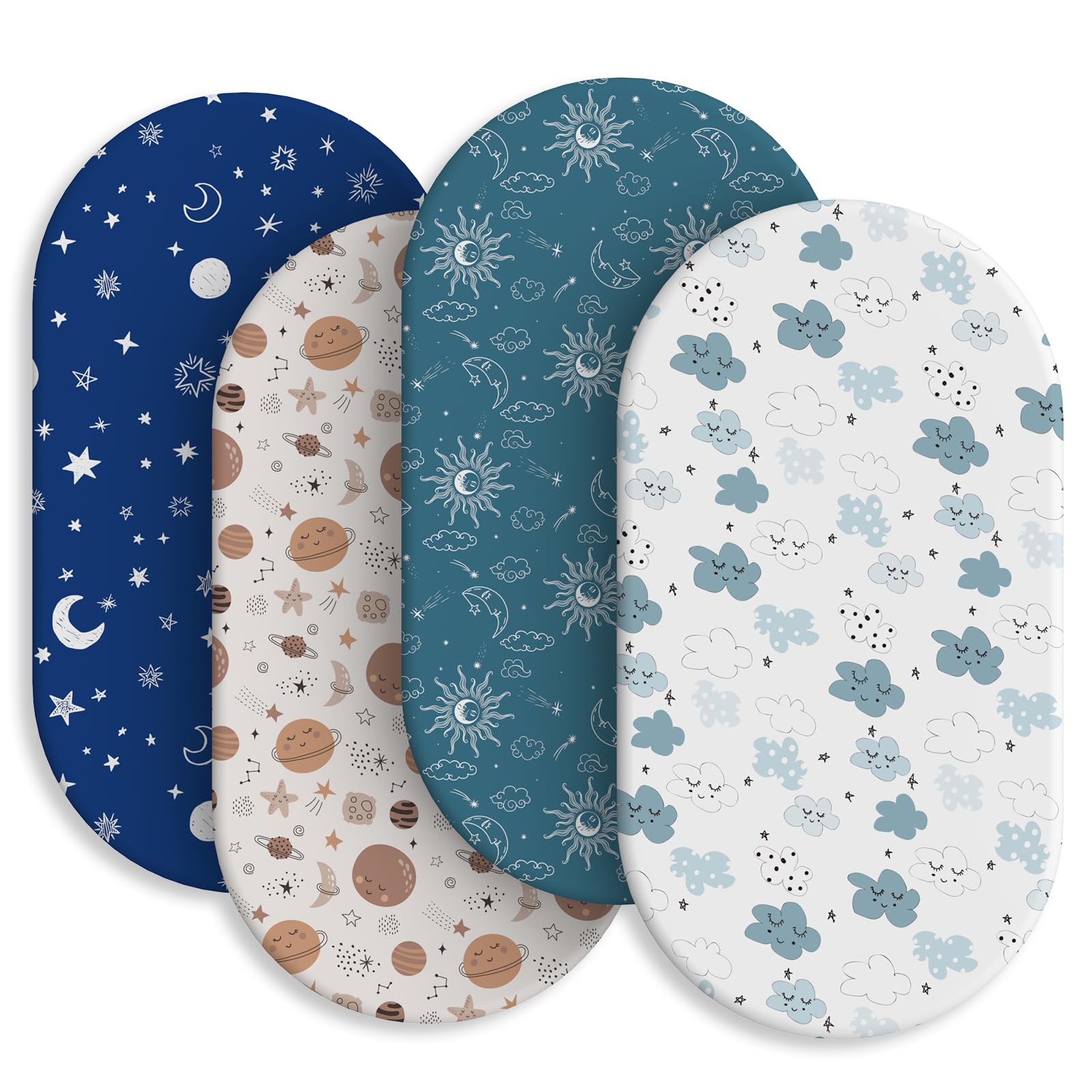 Soft Fitted Baby Bassinet Sheets with Snug Elastic Fit