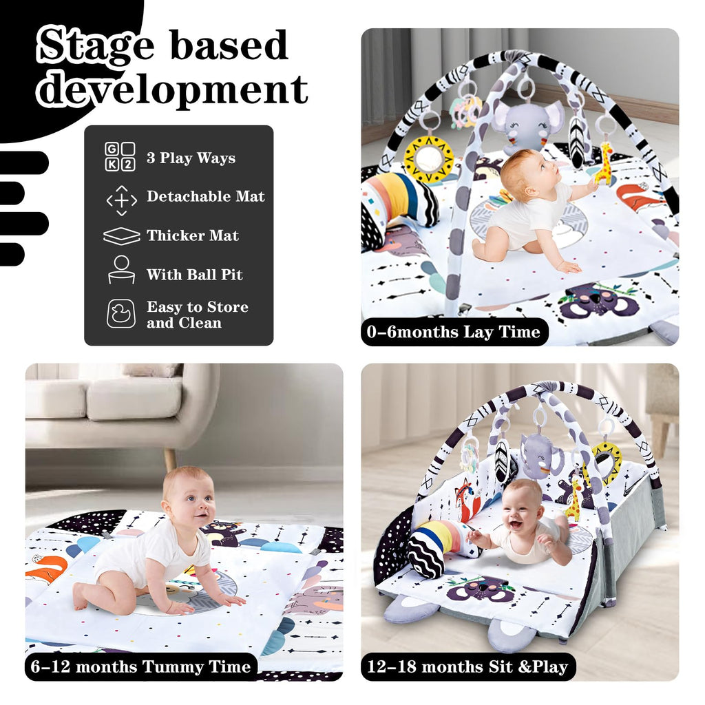 TFDER 8-in-1 Baby Gym, Tummy Time Mat and Ball Pit