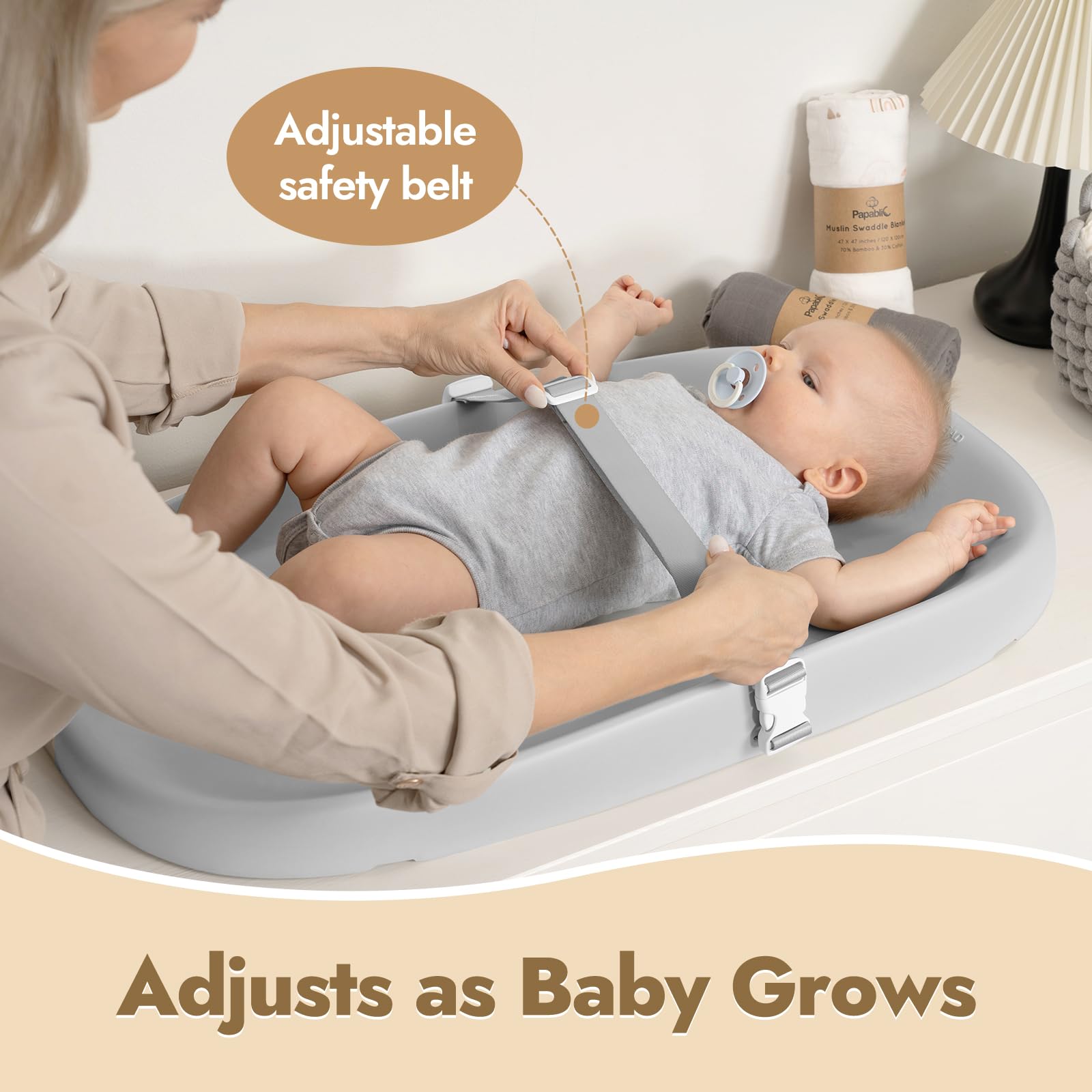 Papablic Wipeable Baby Changing Pad for Dressers