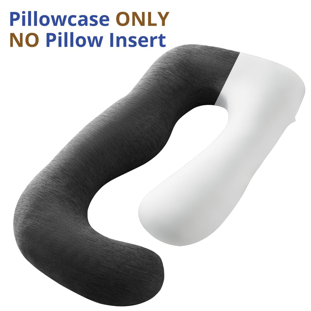 Sasttie J-Shape Cool Knit Maternity Pillow Case for Pregnant Woman