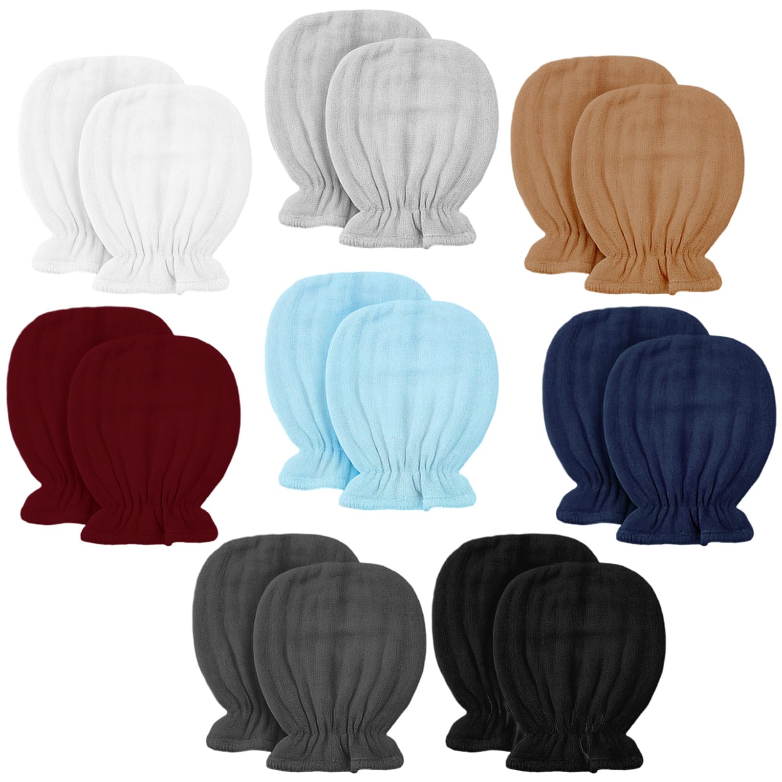 Jeere Newborn Muslin No-Scratch Mittens for 0–6 Months