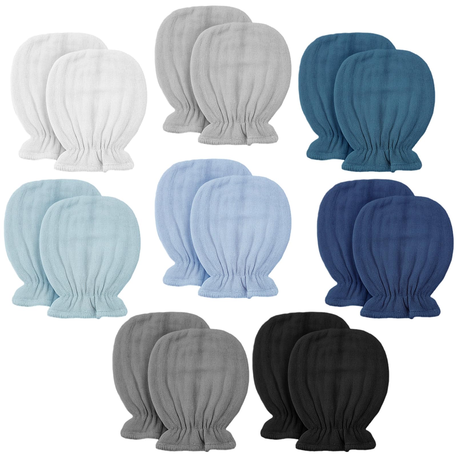 Jeere Newborn Muslin No-Scratch Mittens for 0–6 Months