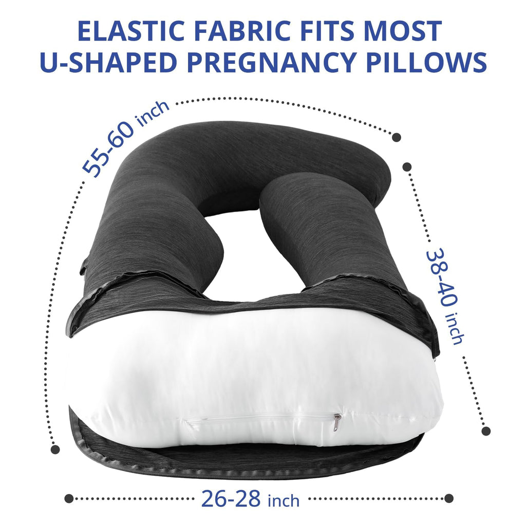 Sasttie J-Shape Cool Knit Maternity Pillow Case for Pregnant Woman