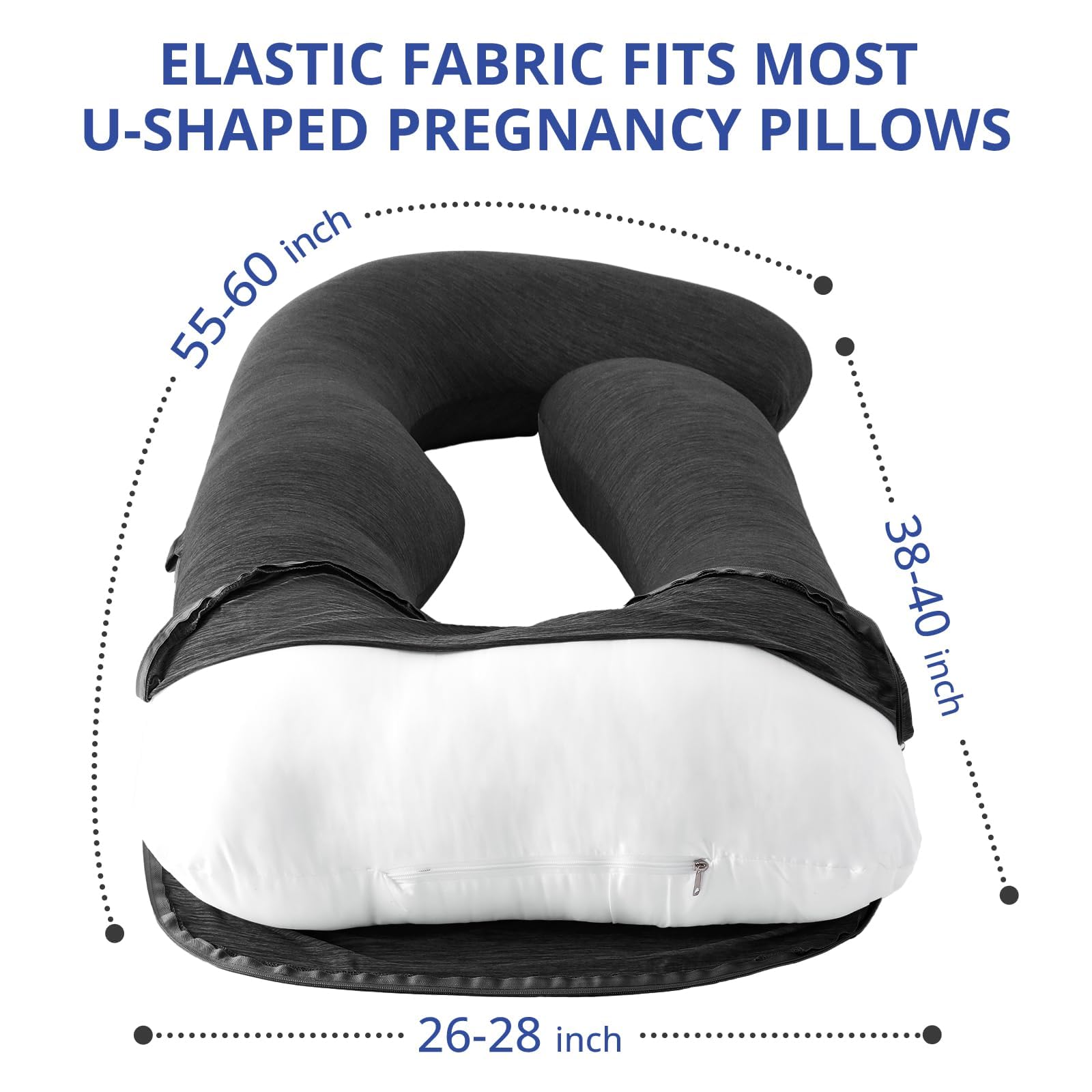 Sasttie J-Shape Cool Knit Maternity Pillow Case for Pregnant Woman