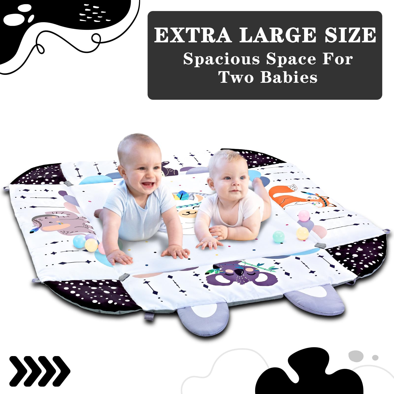 TFDER 8-in-1 Baby Gym, Tummy Time Mat and Ball Pit