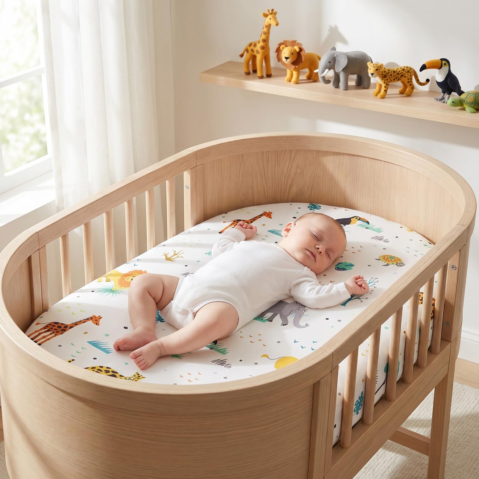 Soft Fitted Baby Bassinet Sheets with Snug Elastic Fit