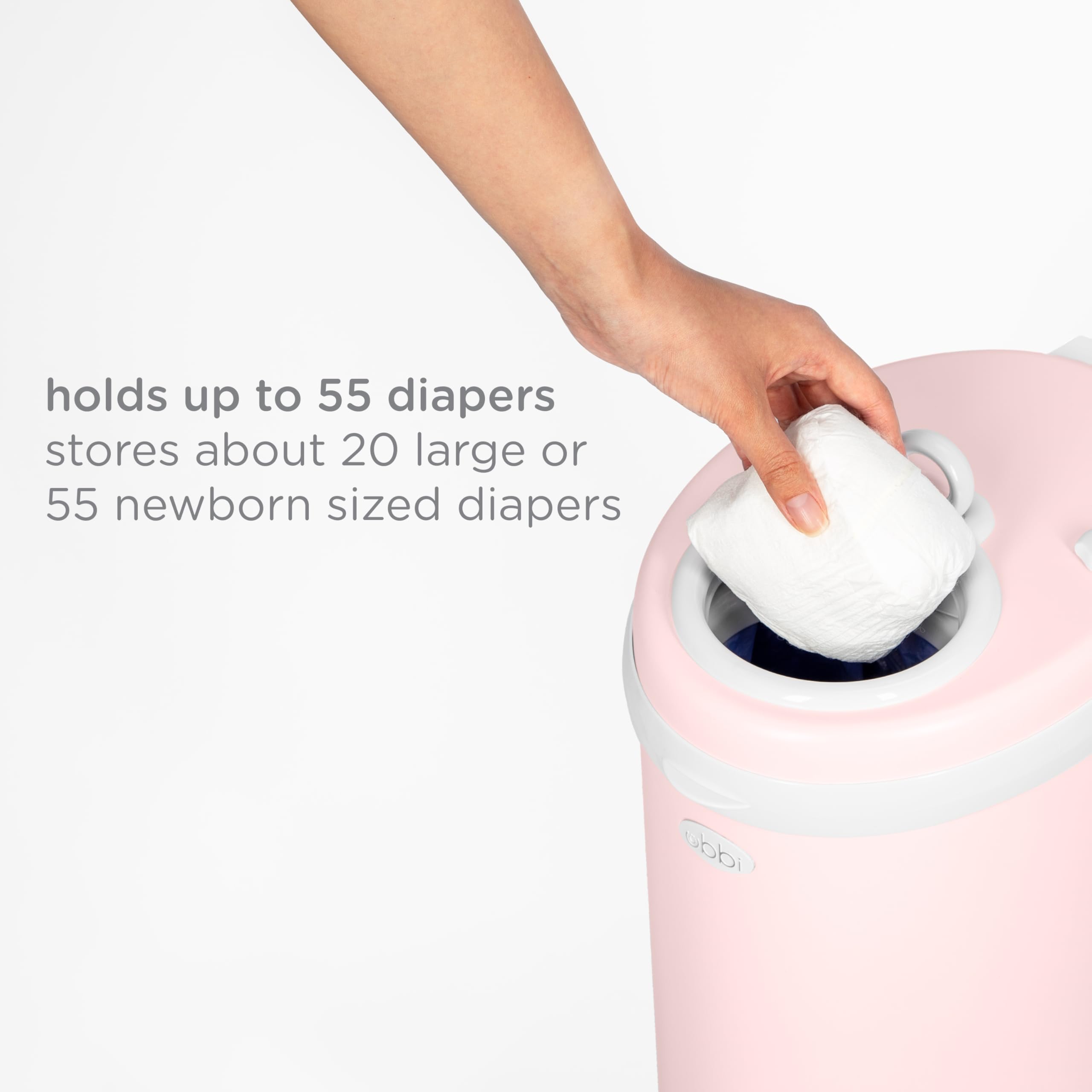Ubbi Steel Odor-Locking Diaper Pail with Standard Bags