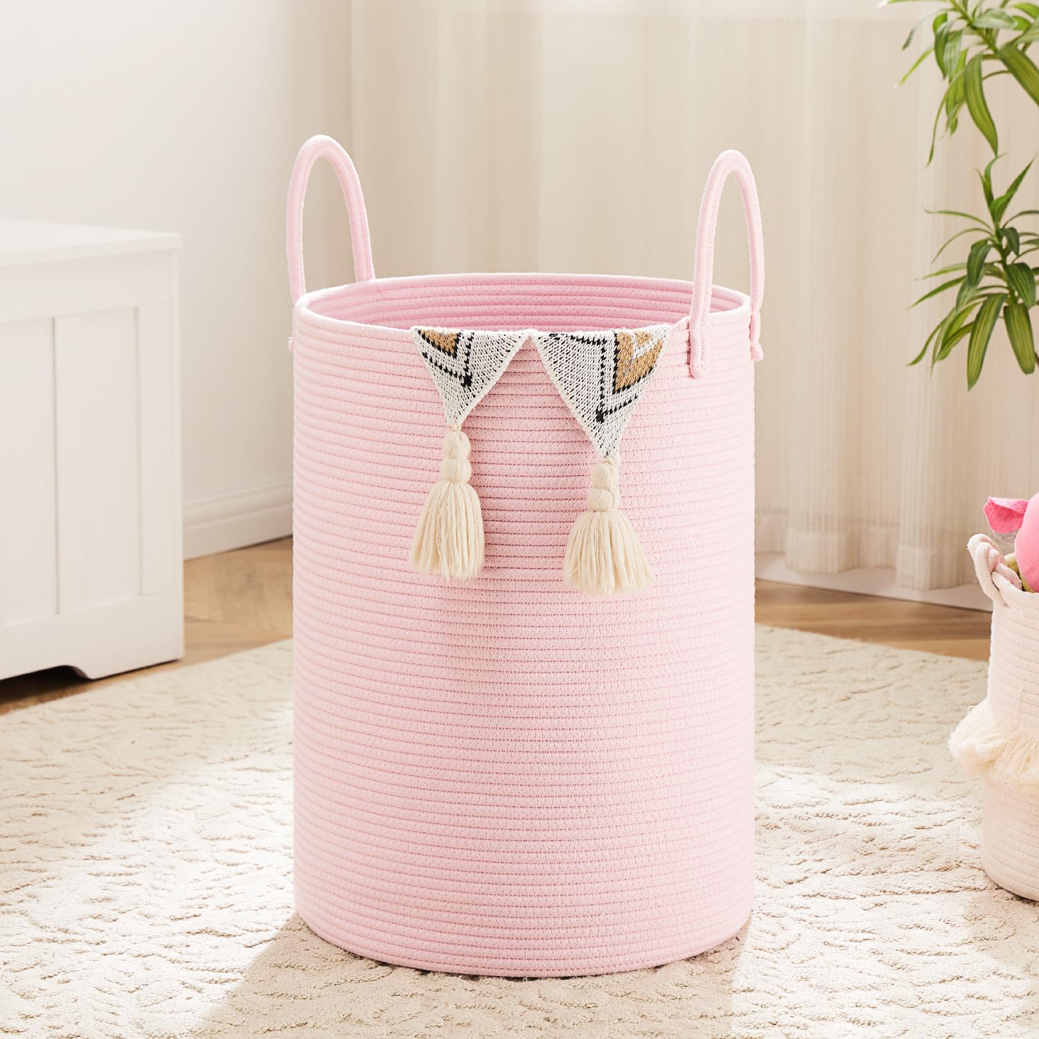 Artfeel 60L Woven Cotton Rope Laundry Hamper