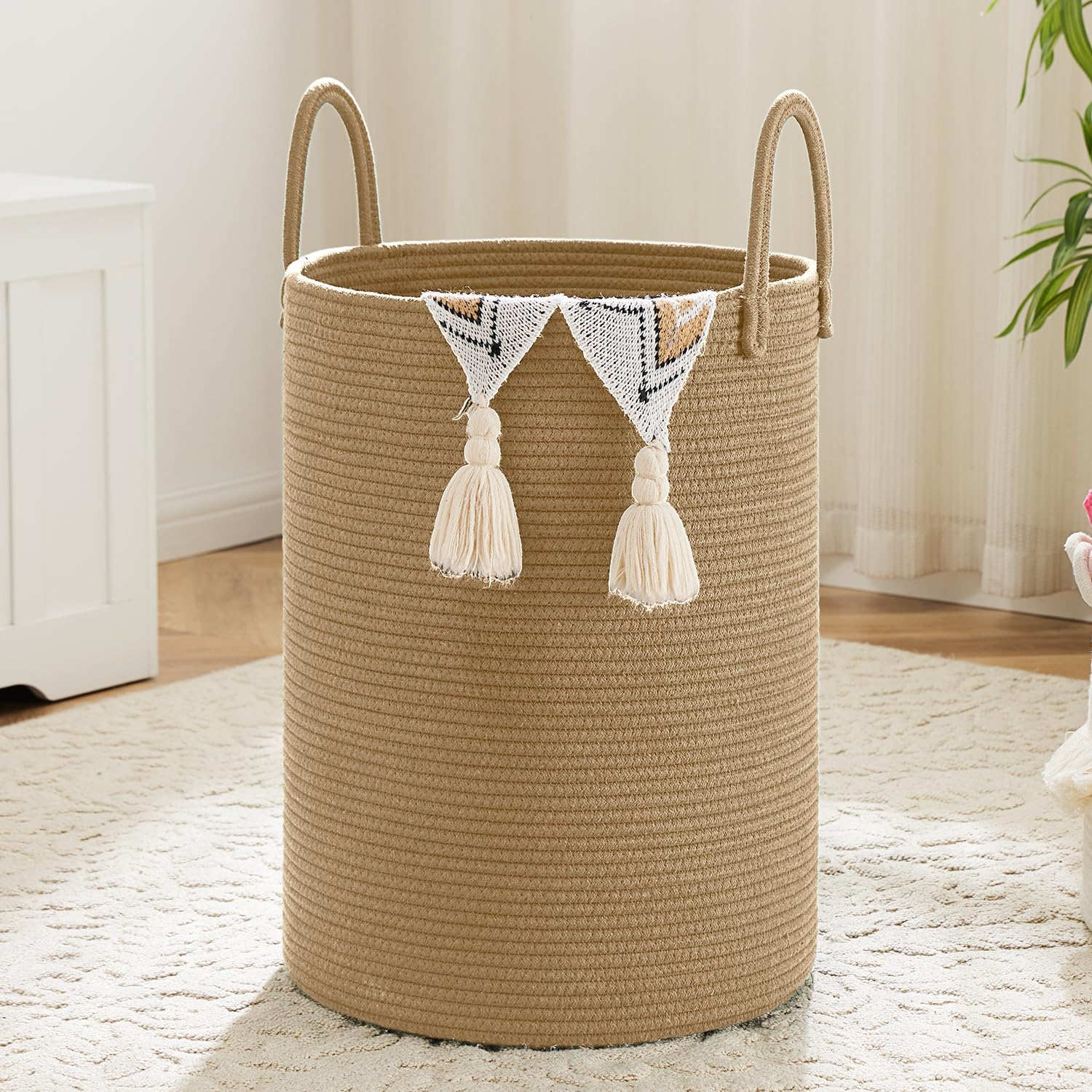 Artfeel 60L Woven Cotton Rope Laundry Hamper