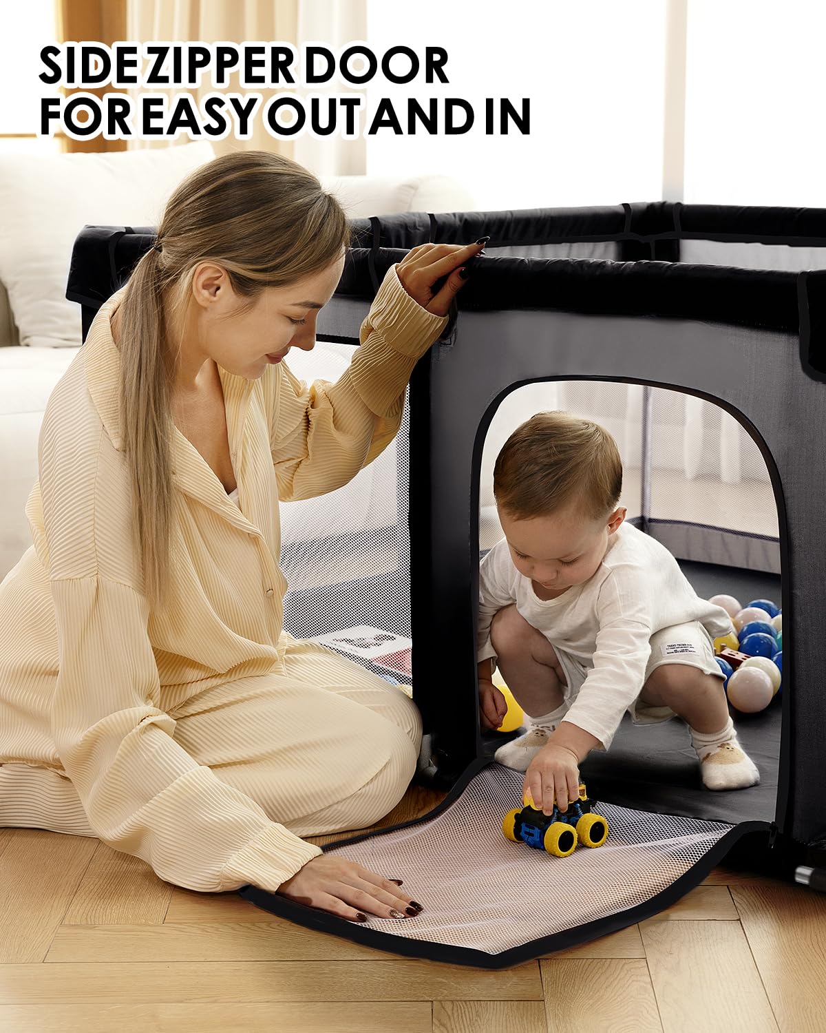Dearlomum Extra-Large Baby Playpen with Soft Mesh Fence