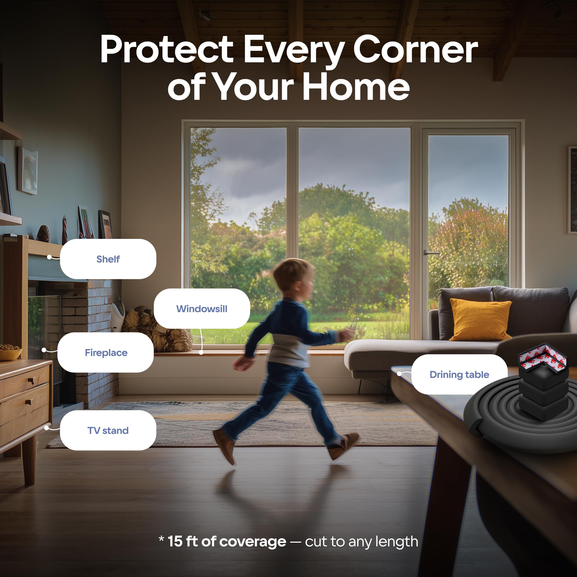 16.2 ft Babyproofing Foam Edge and Corner Guard Set