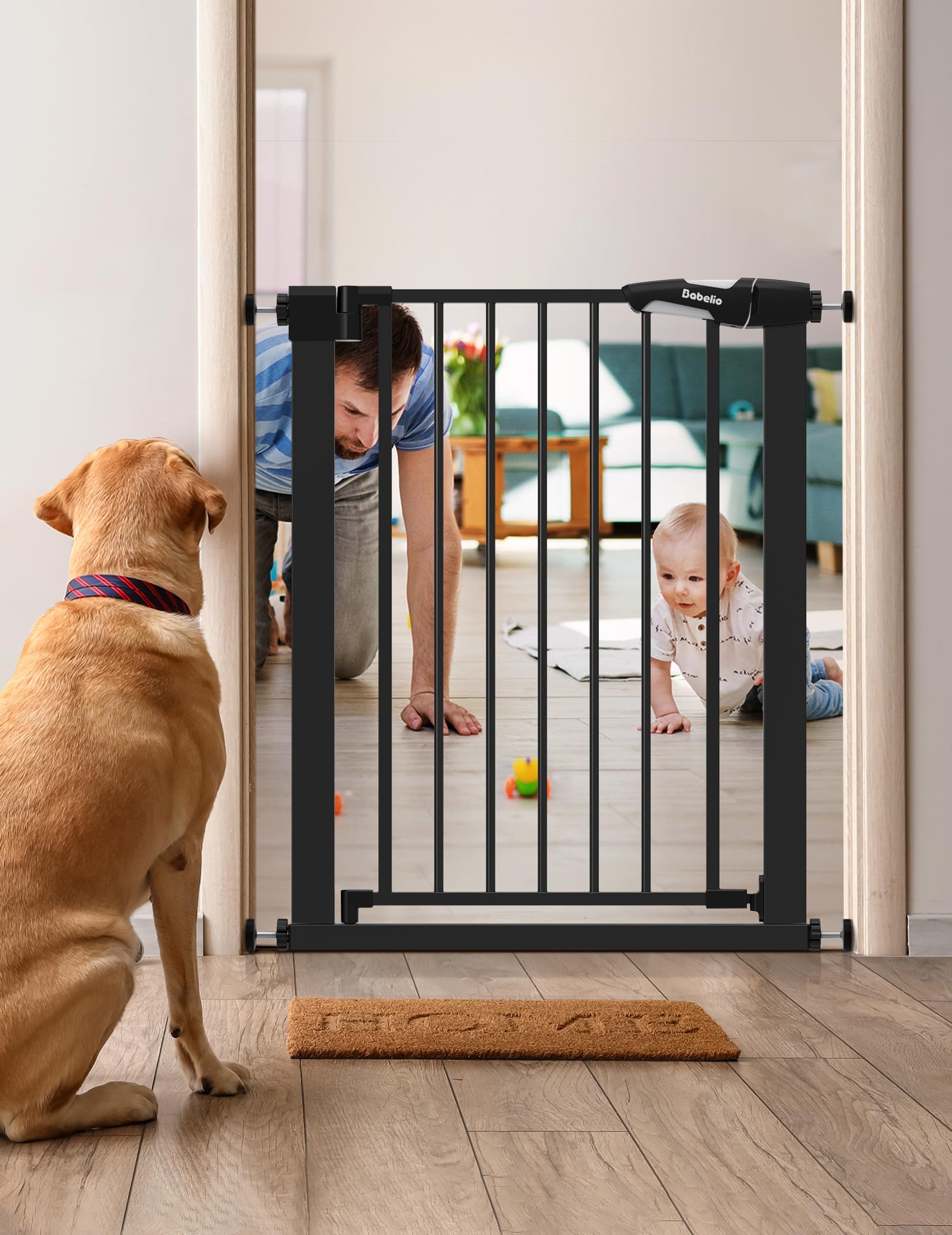 Babelio Auto-Close Baby Gate for Doorways and Stairs