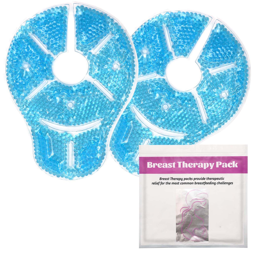 Breast Treatment Ice Pack Hot Cold Breast Pad, Nursing Pain, Mastitis, Swelling, Essential for Breastfeeding New Mothers, 2 Pack