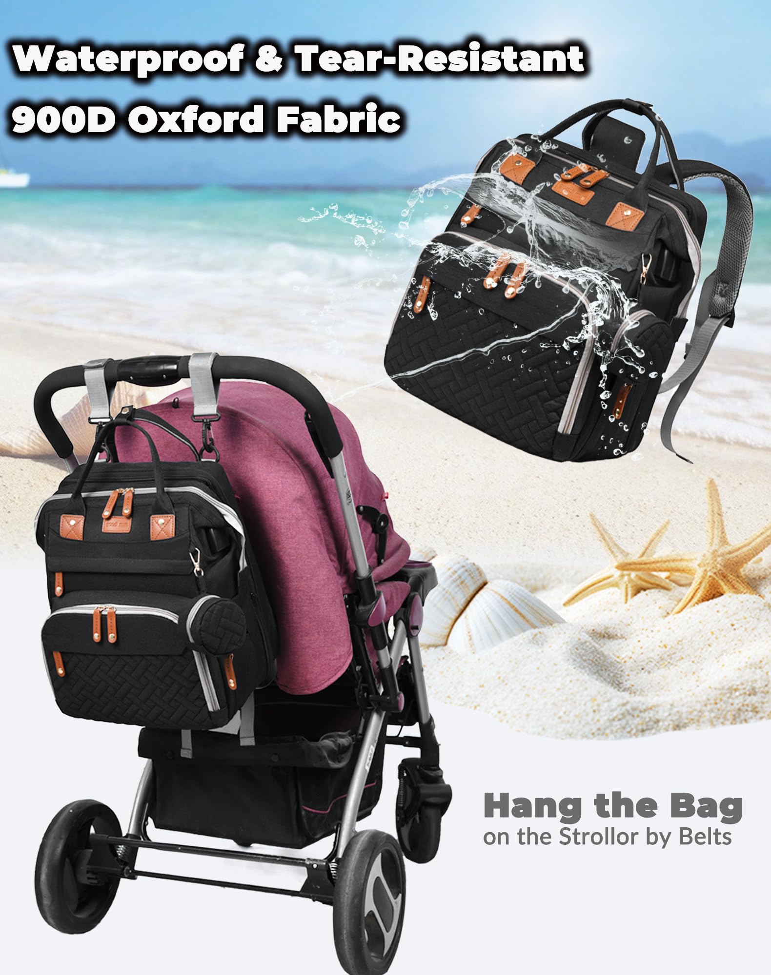 Astro Alan Waterproof Diaper Backpack with Changing Station