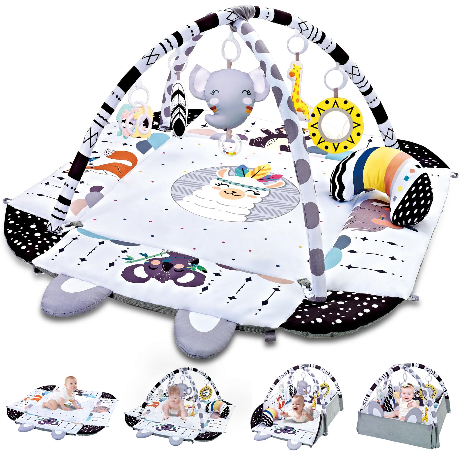 TFDER 8-in-1 Baby Gym, Tummy Time Mat and Ball Pit