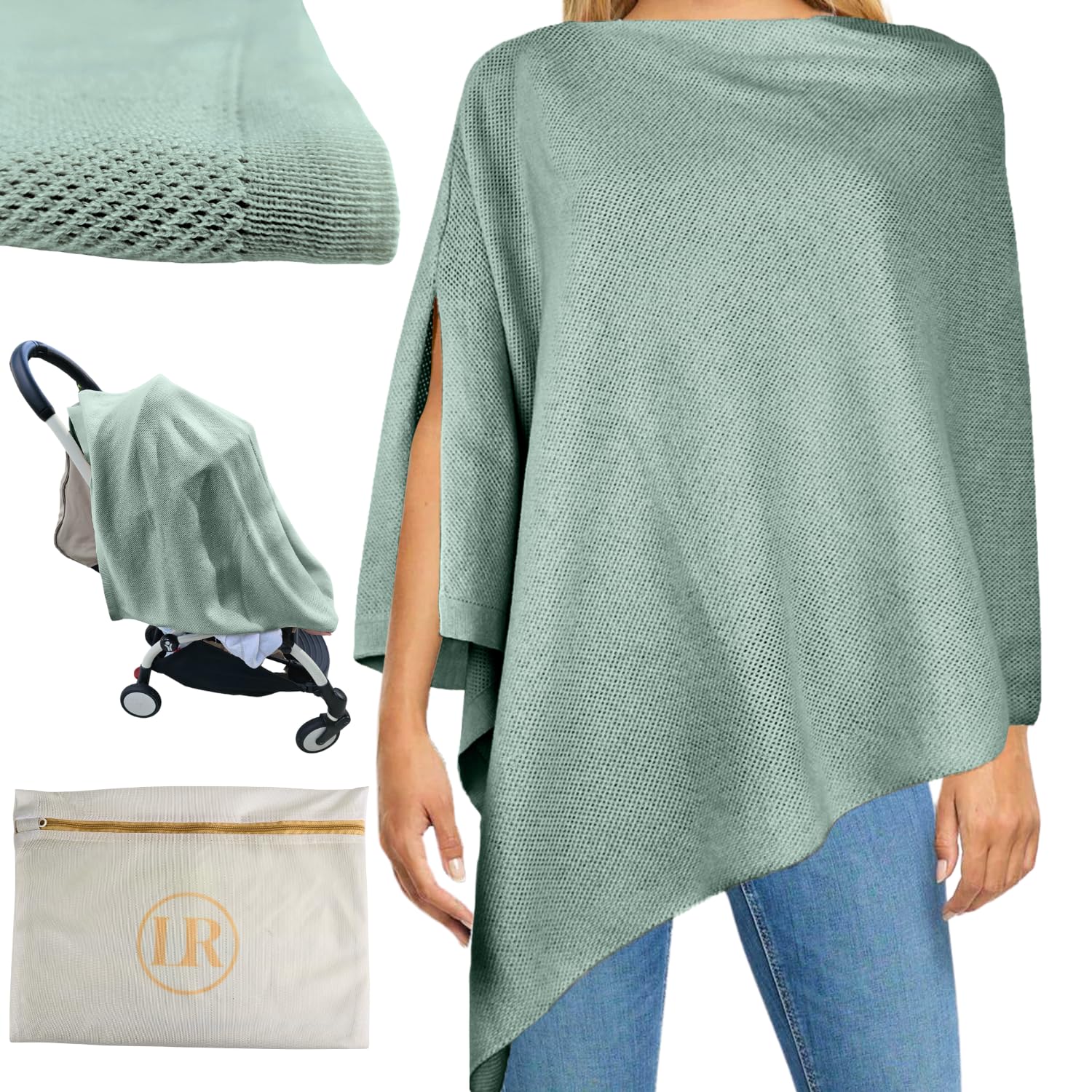 Little Rou Peekaboo Organic Cotton Nursing Cover Poncho