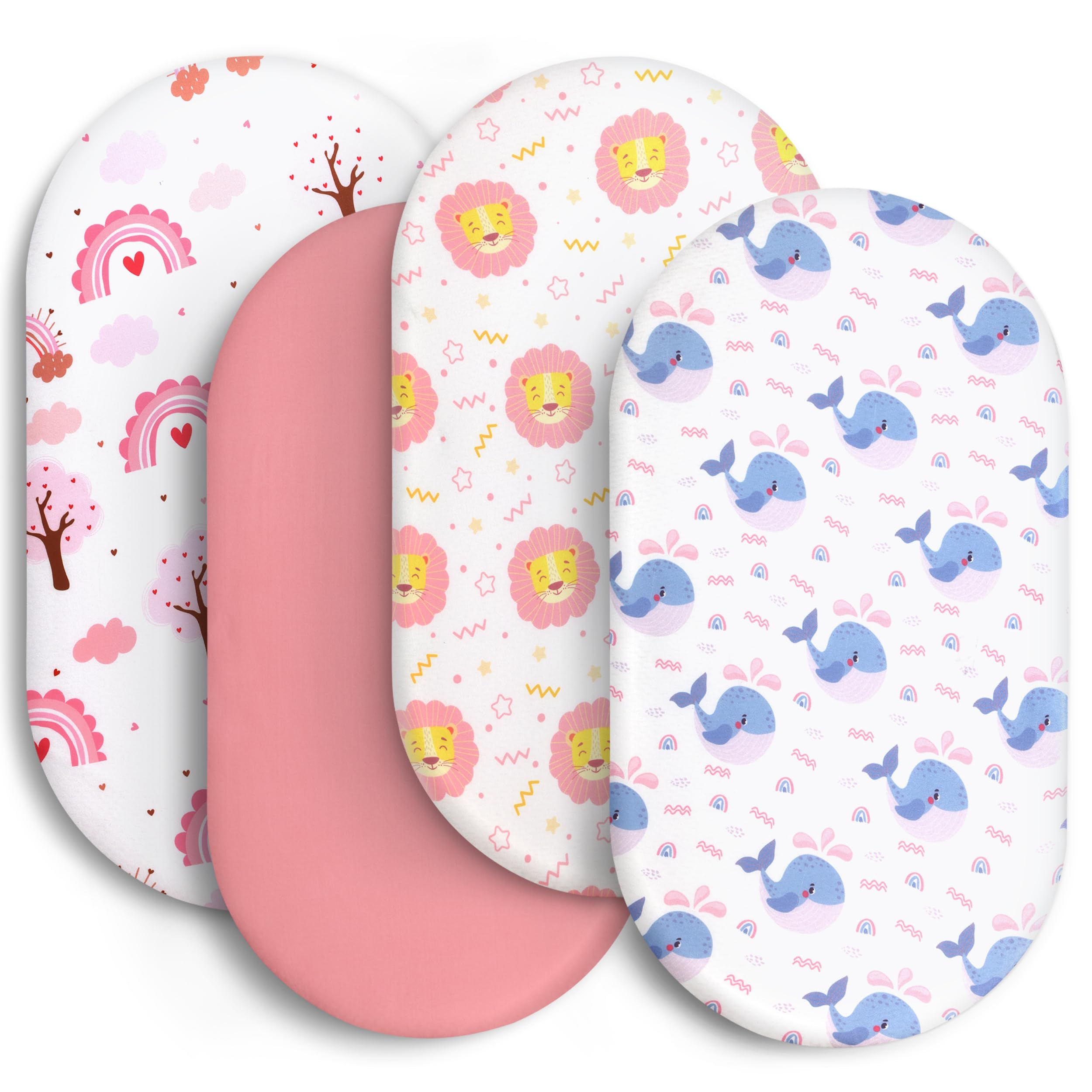 Soft Fitted Baby Bassinet Sheets with Snug Elastic Fit