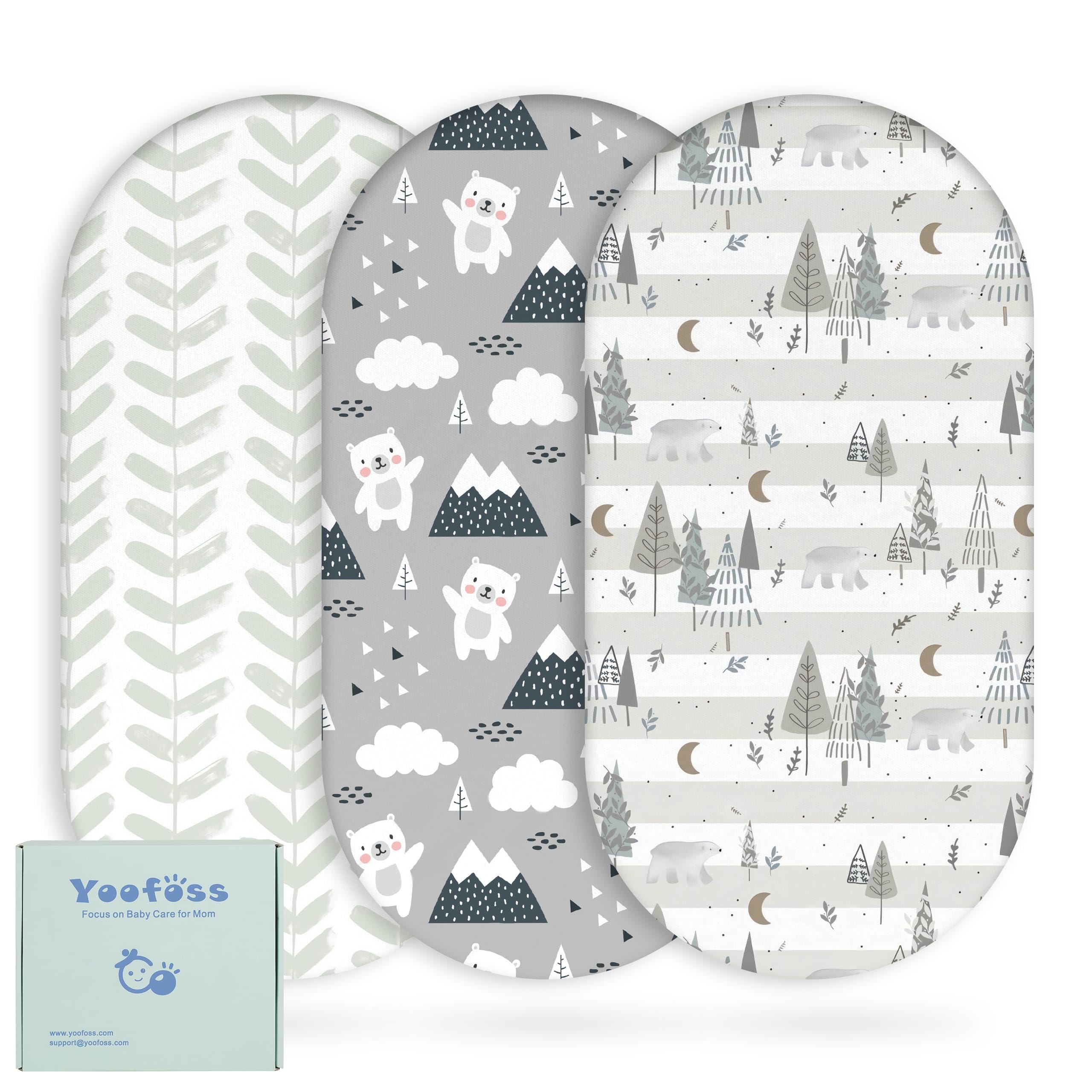 Yoofoss 2-Pack Soft Microfiber Fitted baby Crib Sheets