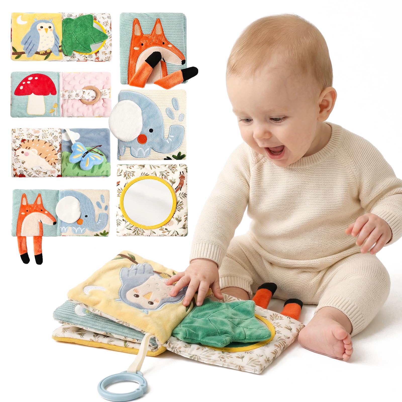 Macabaka Montessori Sensory Soft Book for Babies 0–12 Months